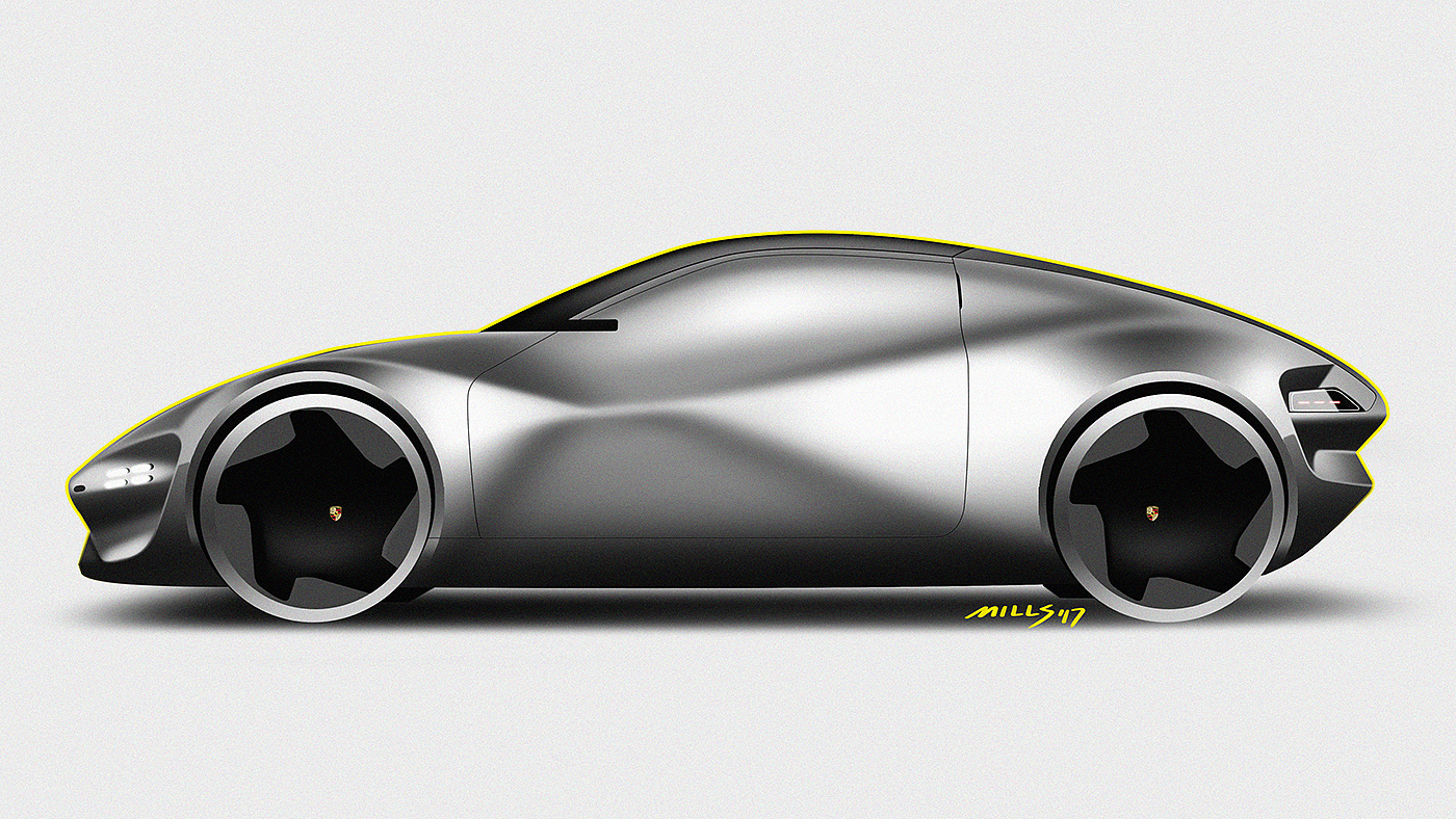 Automobile design，Render，routine，Hand drawn，Draft PS，