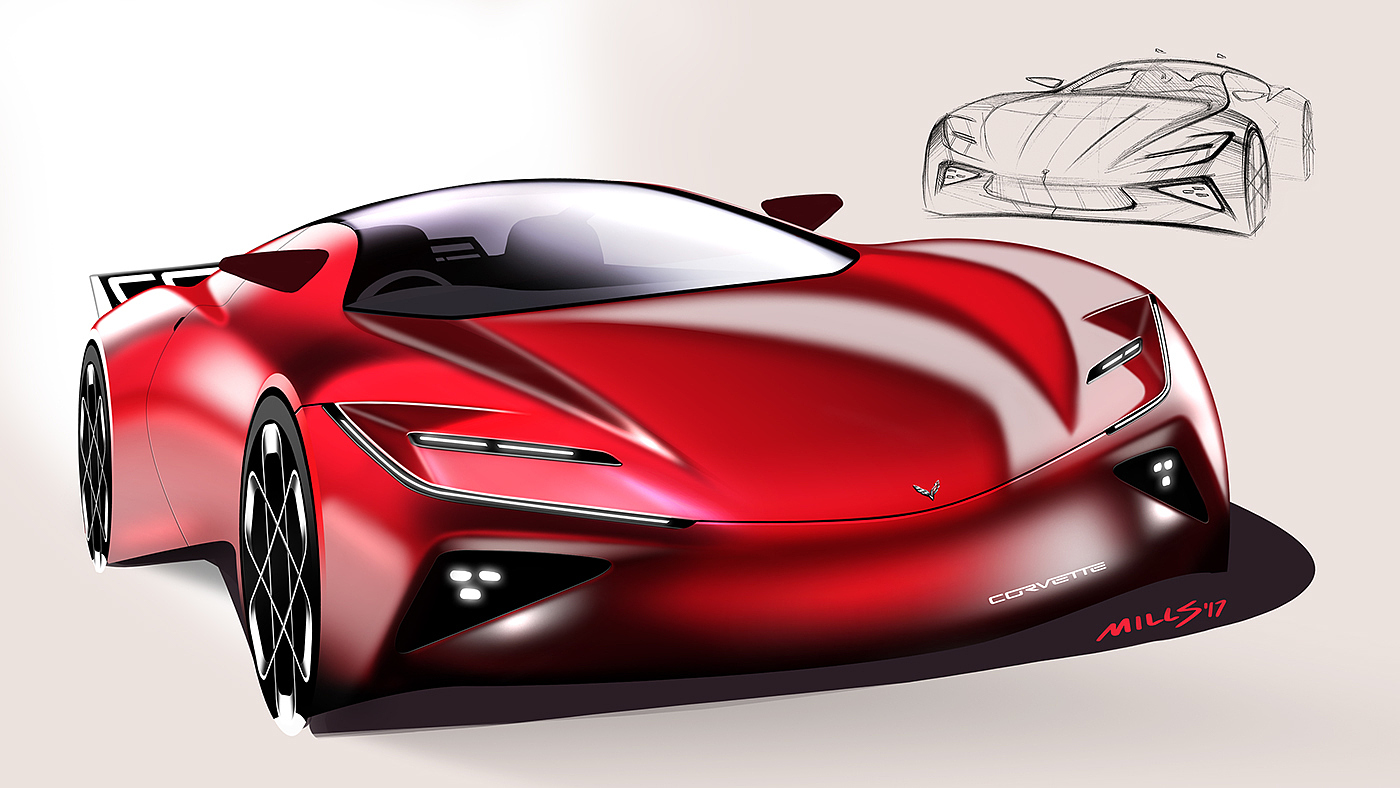 Automobile design，Render，routine，Hand drawn，Draft PS，