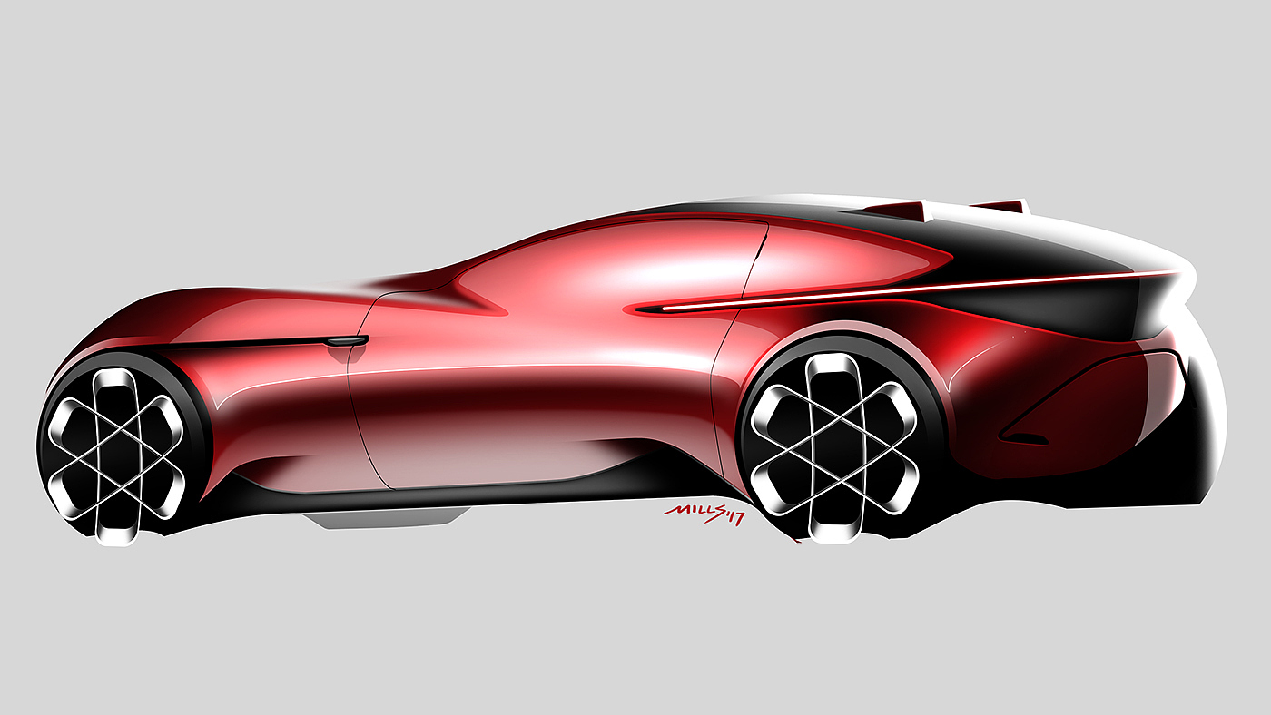 Automobile design，Render，routine，Hand drawn，Draft PS，