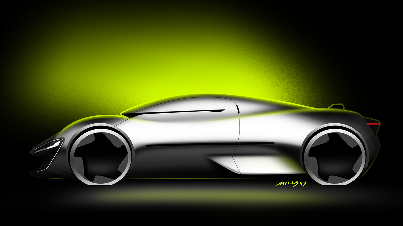 Automobile design，Render，routine，Hand drawn，Draft PS，