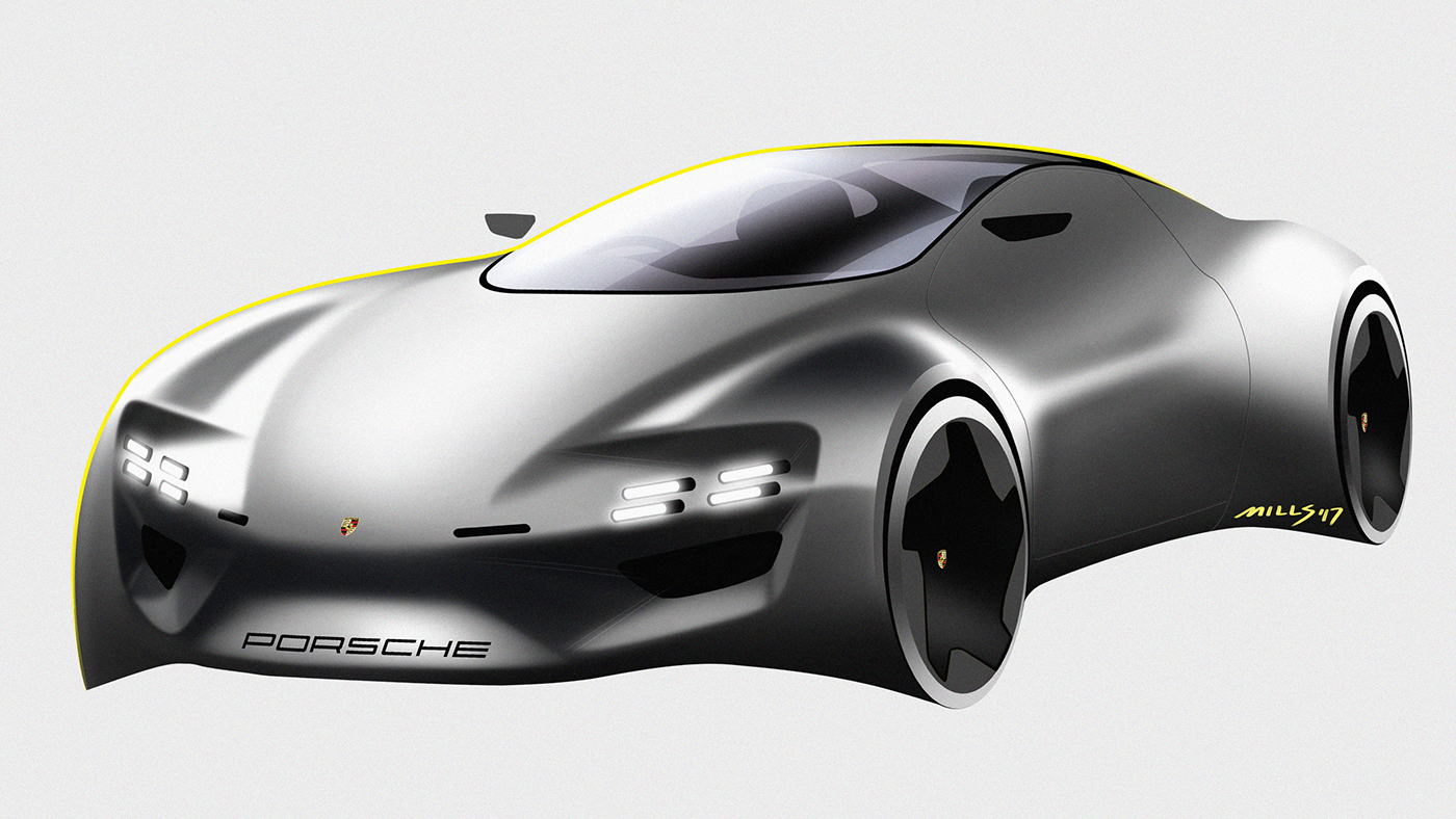 Automobile design，Render，routine，Hand drawn，Draft PS，