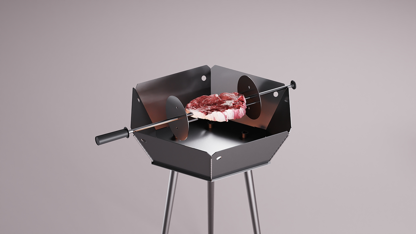 Barbecue rack，outdoors，two-in-one，Portable，stainless steel，product design，