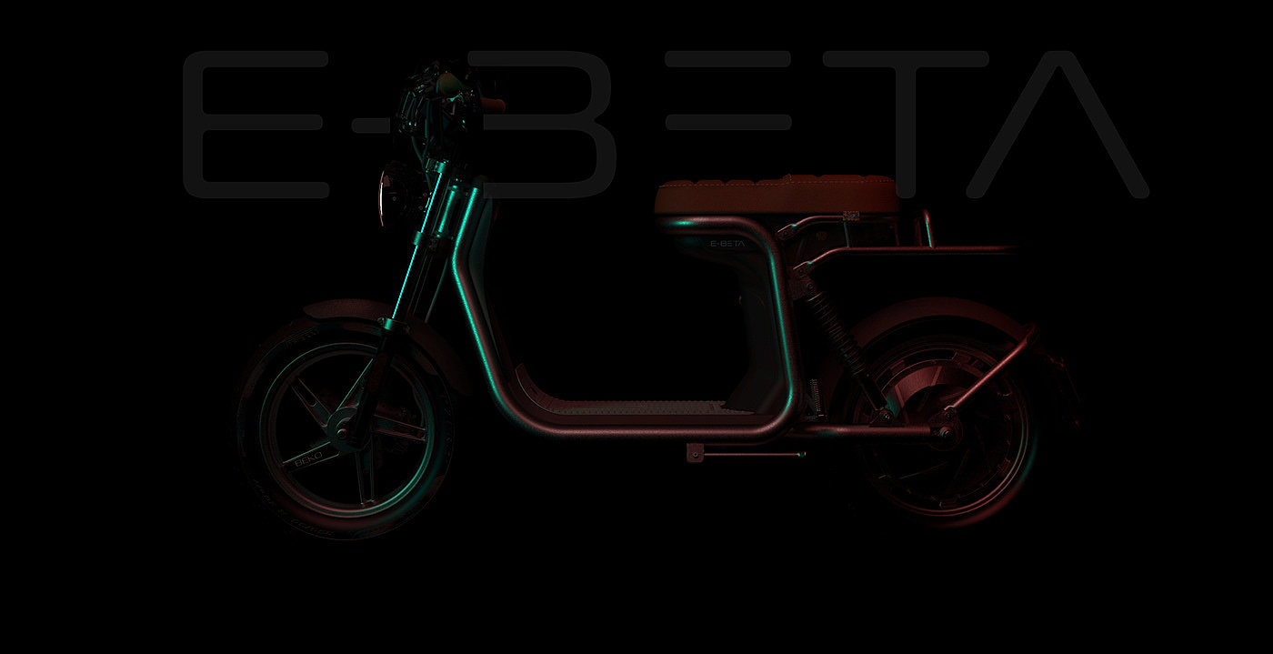 E-BETA Cafe Cruiser，Electric scooter，vehicle，Automobile design，