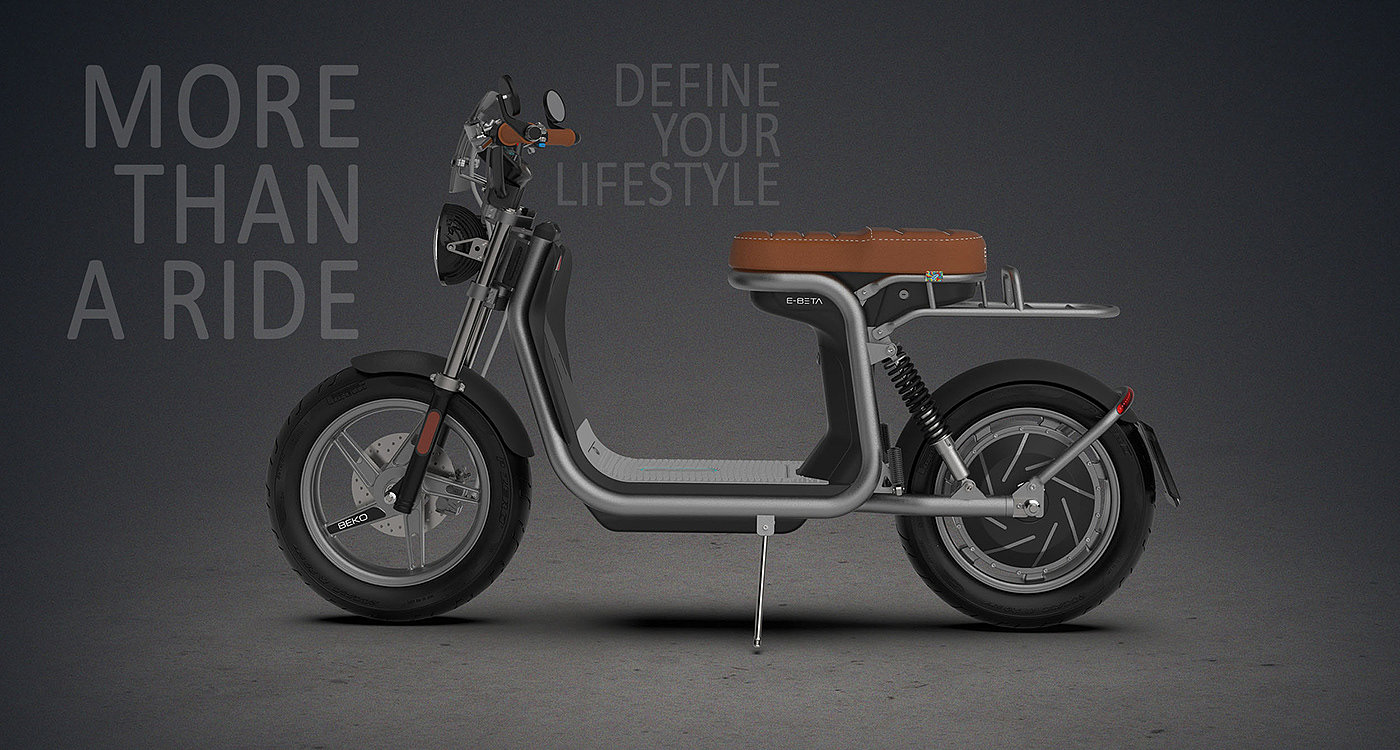 E-BETA Cafe Cruiser，Electric scooter，vehicle，Automobile design，