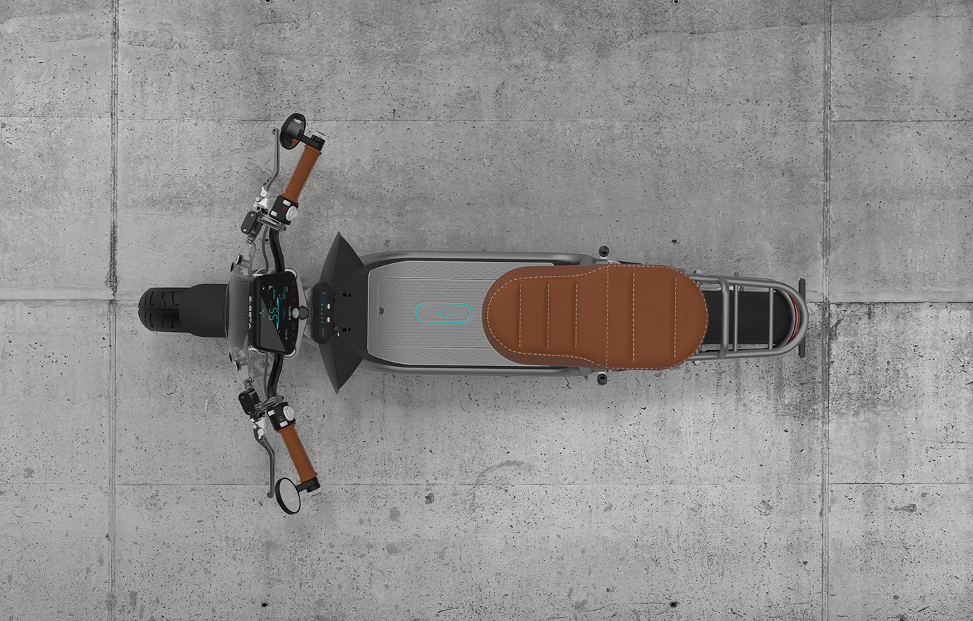 E-BETA Cafe Cruiser，Electric scooter，vehicle，Automobile design，