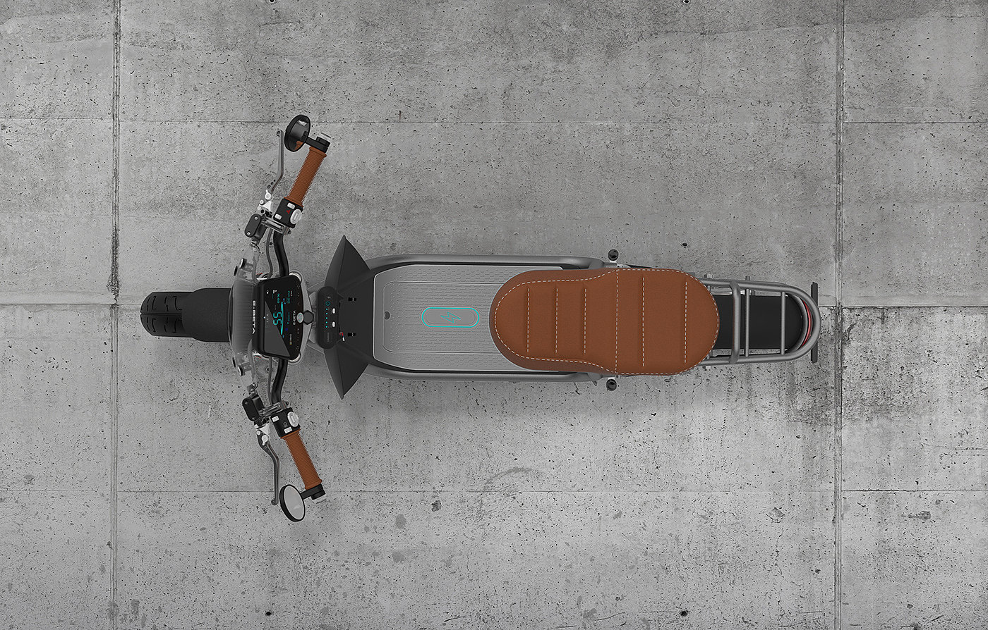 E-BETA Cafe Cruiser，Electric scooter，vehicle，Automobile design，