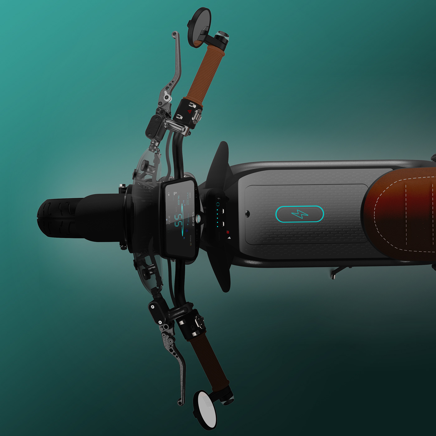 E-BETA Cafe Cruiser，Electric scooter，vehicle，Automobile design，