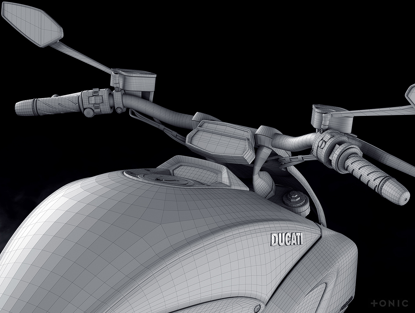 motorcycle，locomotive，CGI rendering，Ducati Diavel，