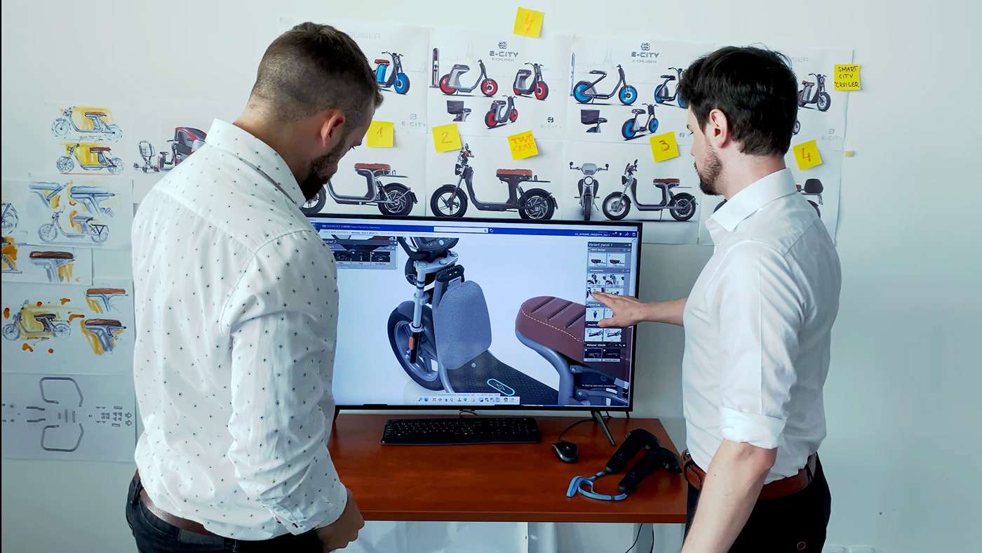 E-BETA Cafe Cruiser，Electric scooter，vehicle，Automobile design，