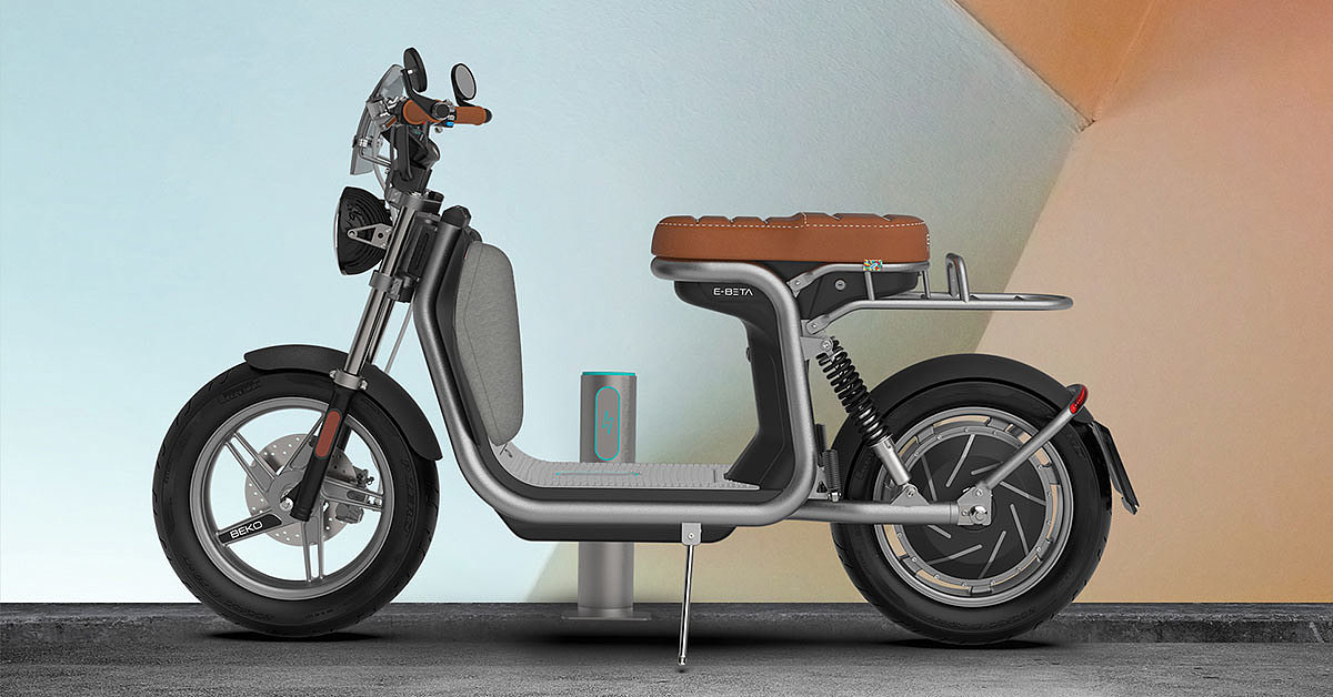 E-BETA Cafe Cruiser，Electric scooter，vehicle，Automobile design，