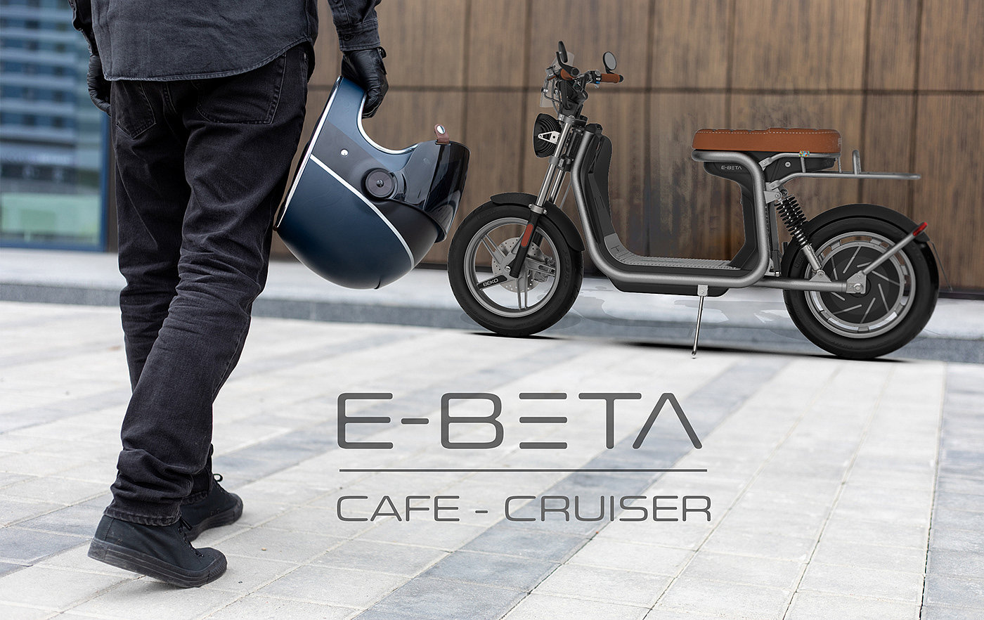 E-BETA Cafe Cruiser，Electric scooter，vehicle，Automobile design，