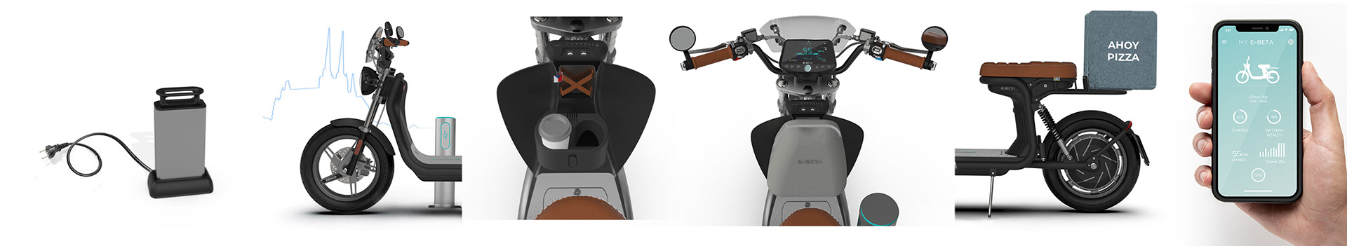 E-BETA Cafe Cruiser，Electric scooter，vehicle，Automobile design，