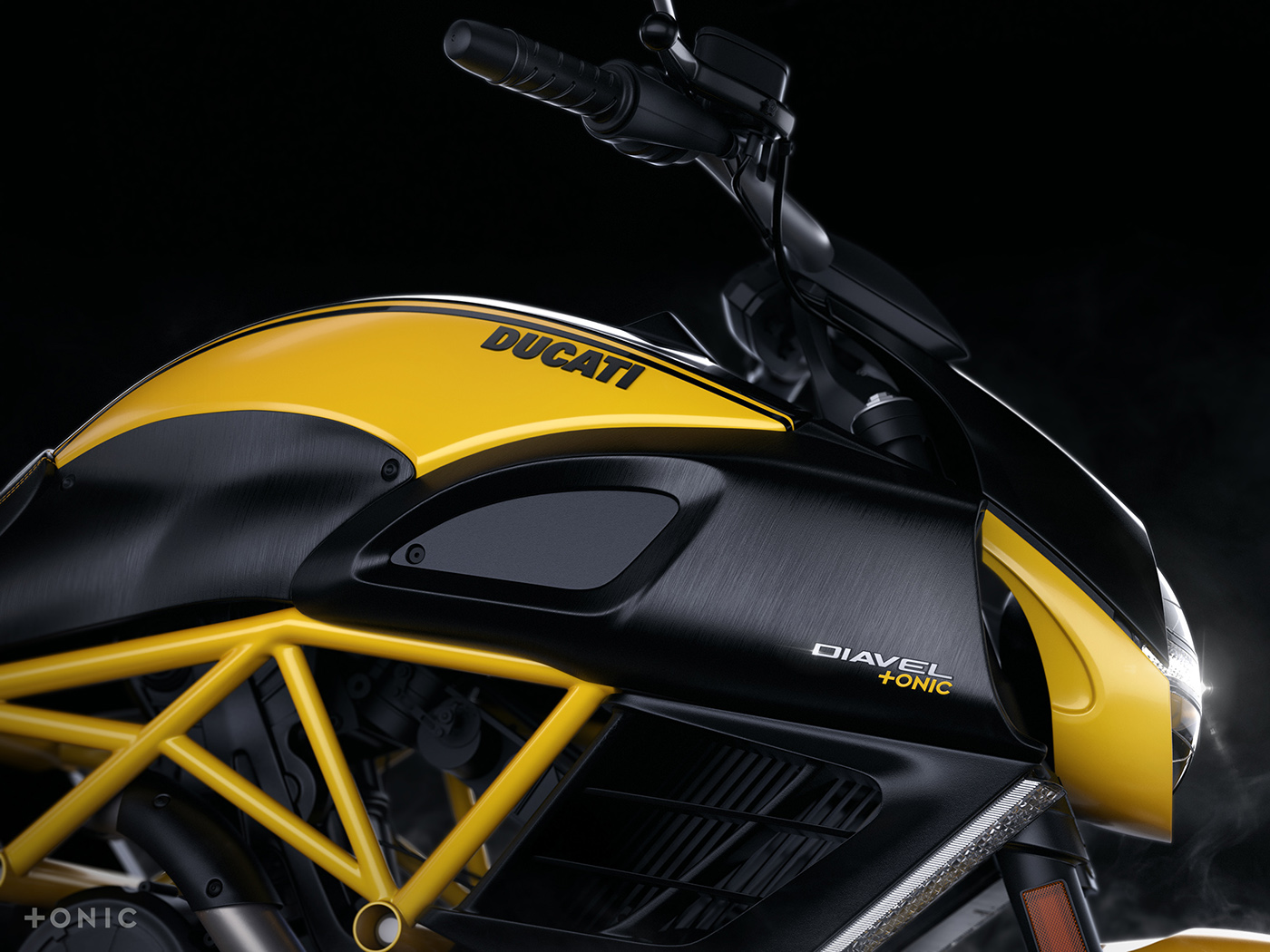 motorcycle，locomotive，CGI rendering，Ducati Diavel，