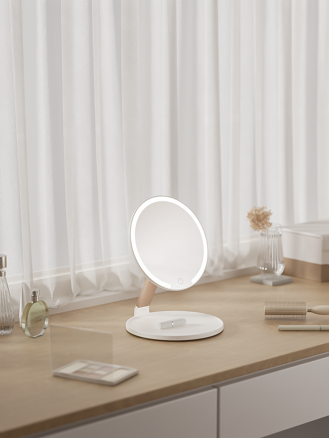 Qingqingmei，QIQIMI Kiss US，Folding beauty mirror，Led beauty mirror，Beauty makeup，Cosmetic mirror，