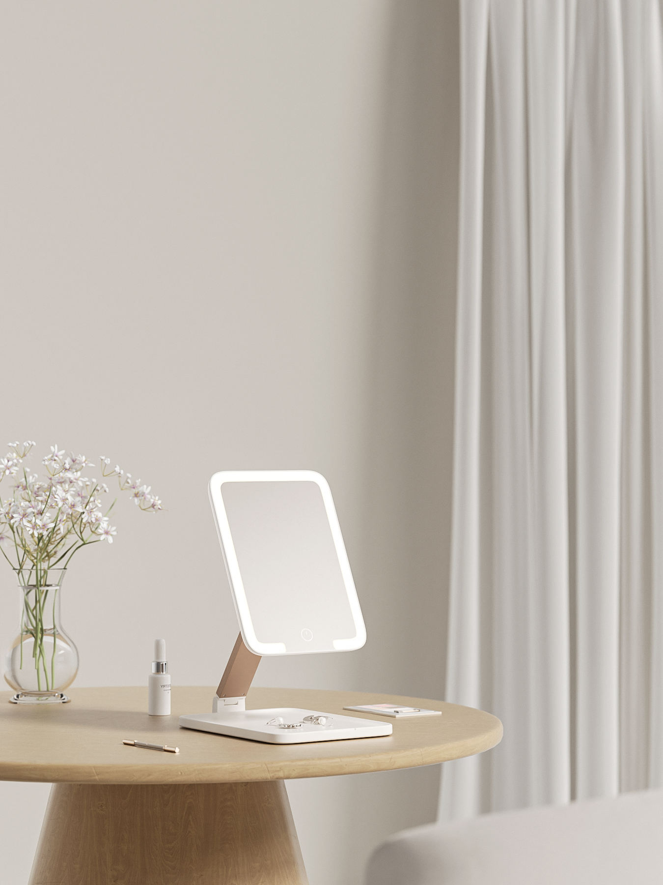 Qingqingmei，QIQIMI Kiss US，Folding beauty mirror，Led beauty mirror，Beauty makeup，Cosmetic mirror，