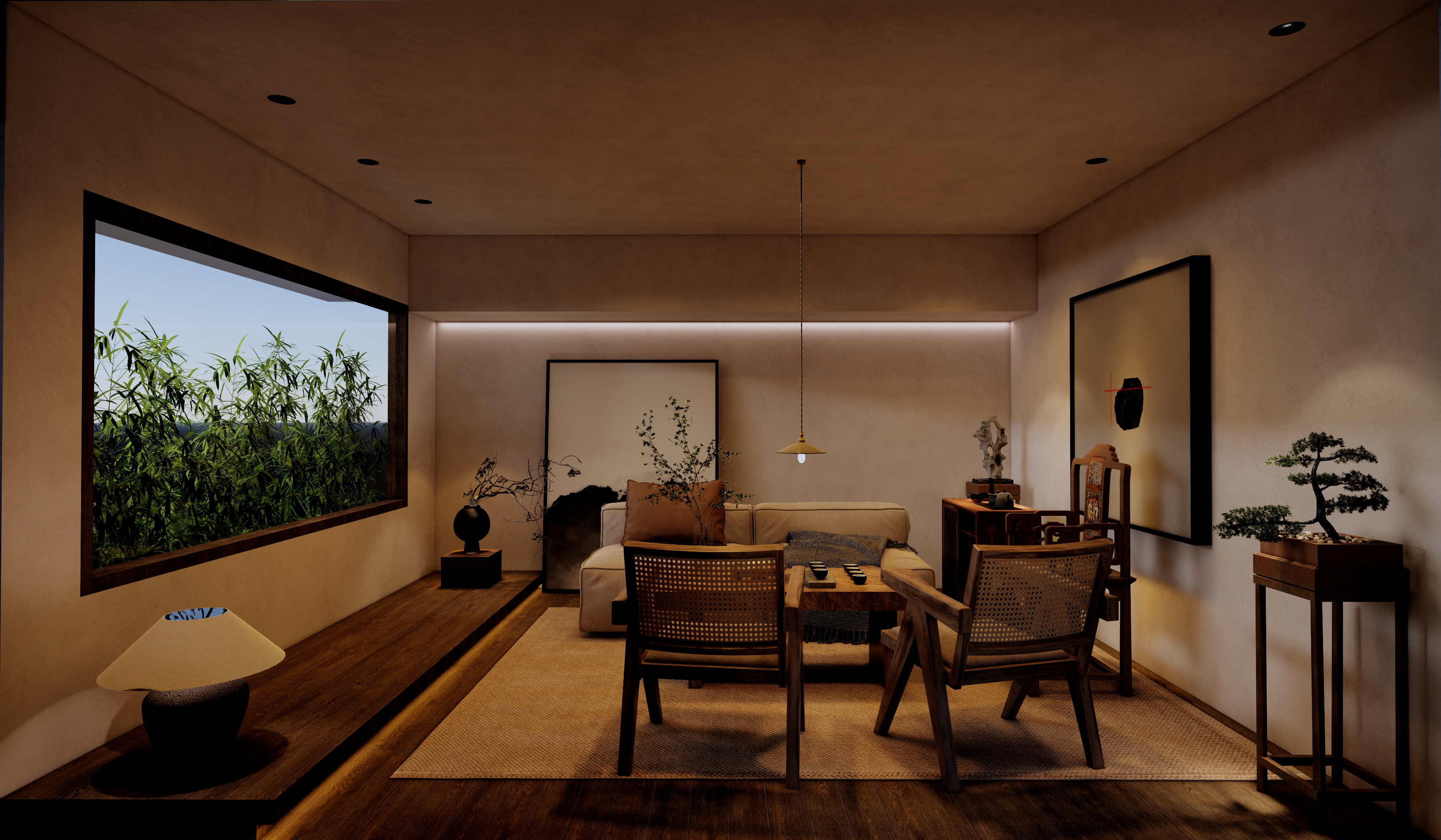 Tea room; Effect diagram，