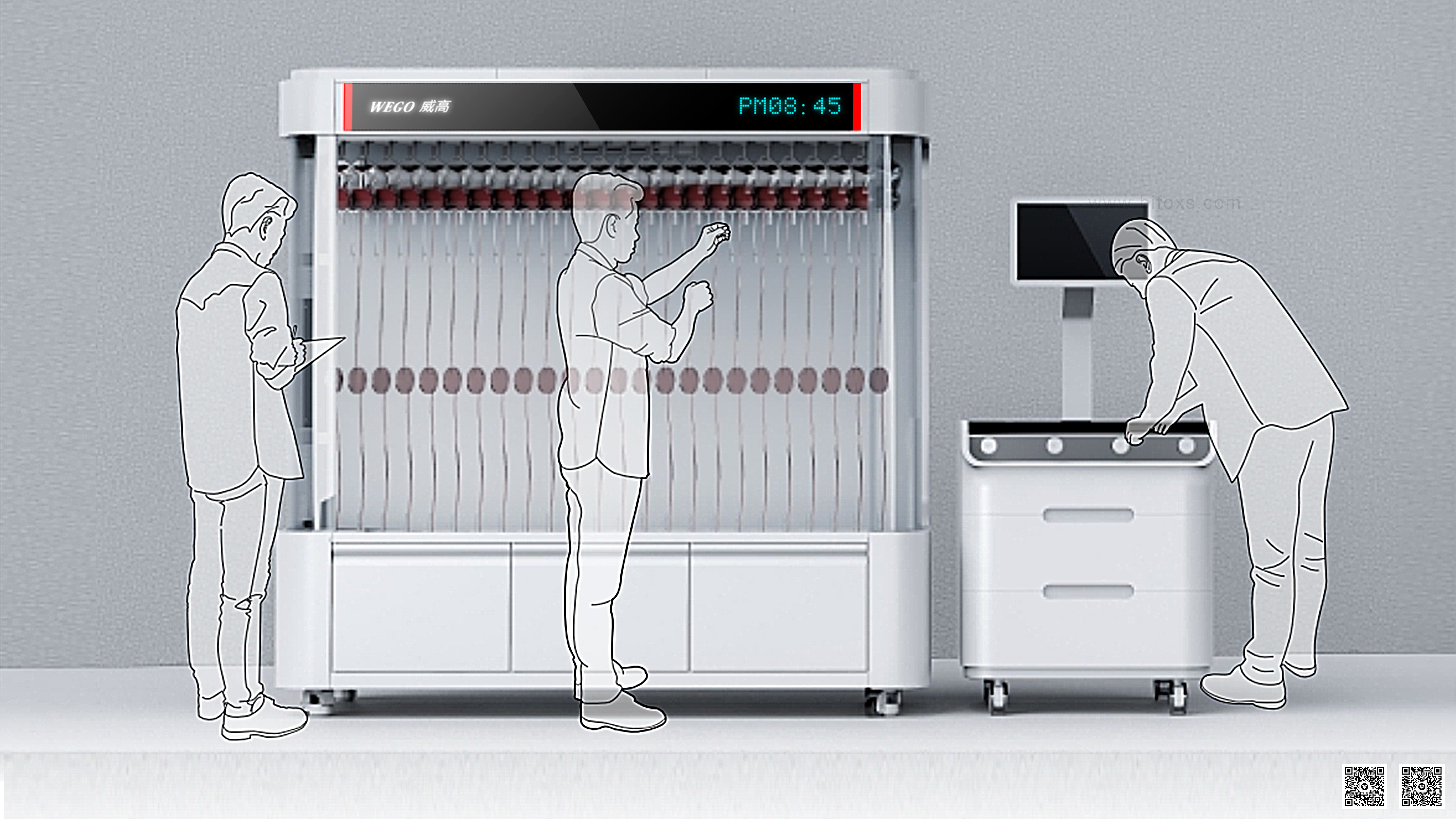 product design，industrial design，White fox design，Medical equipment，medical apparatus and instruments，Detector，White filter cabinet，intelligence，