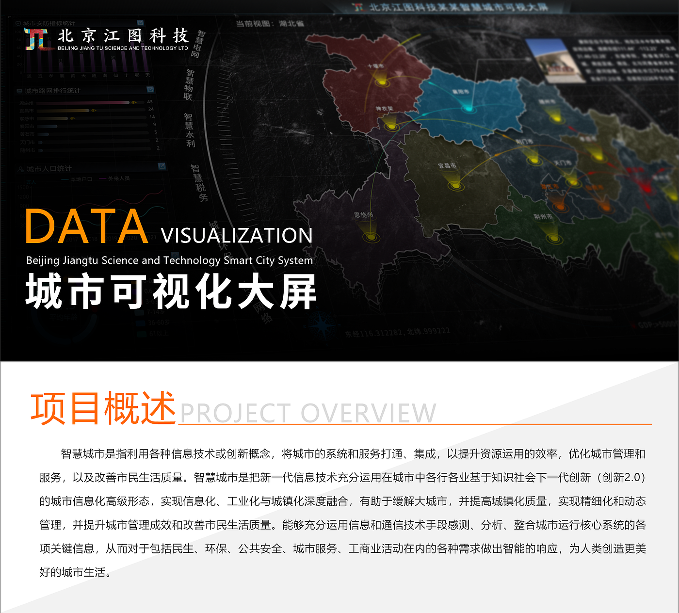 智慧城市，大屏可视化，江图科技，智慧互联，综合态势，