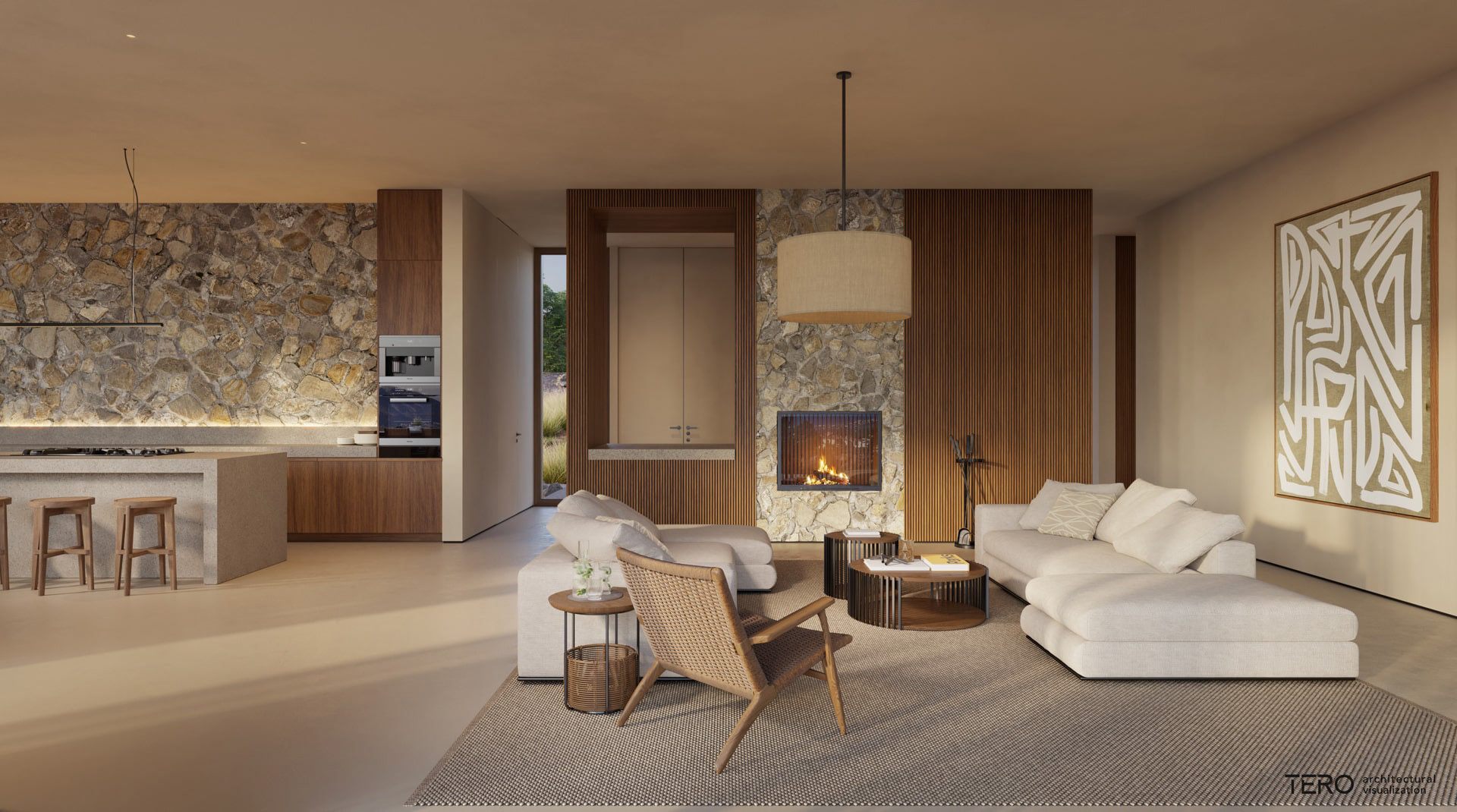 villa，The sun is shining.，natural，Self-feeling，