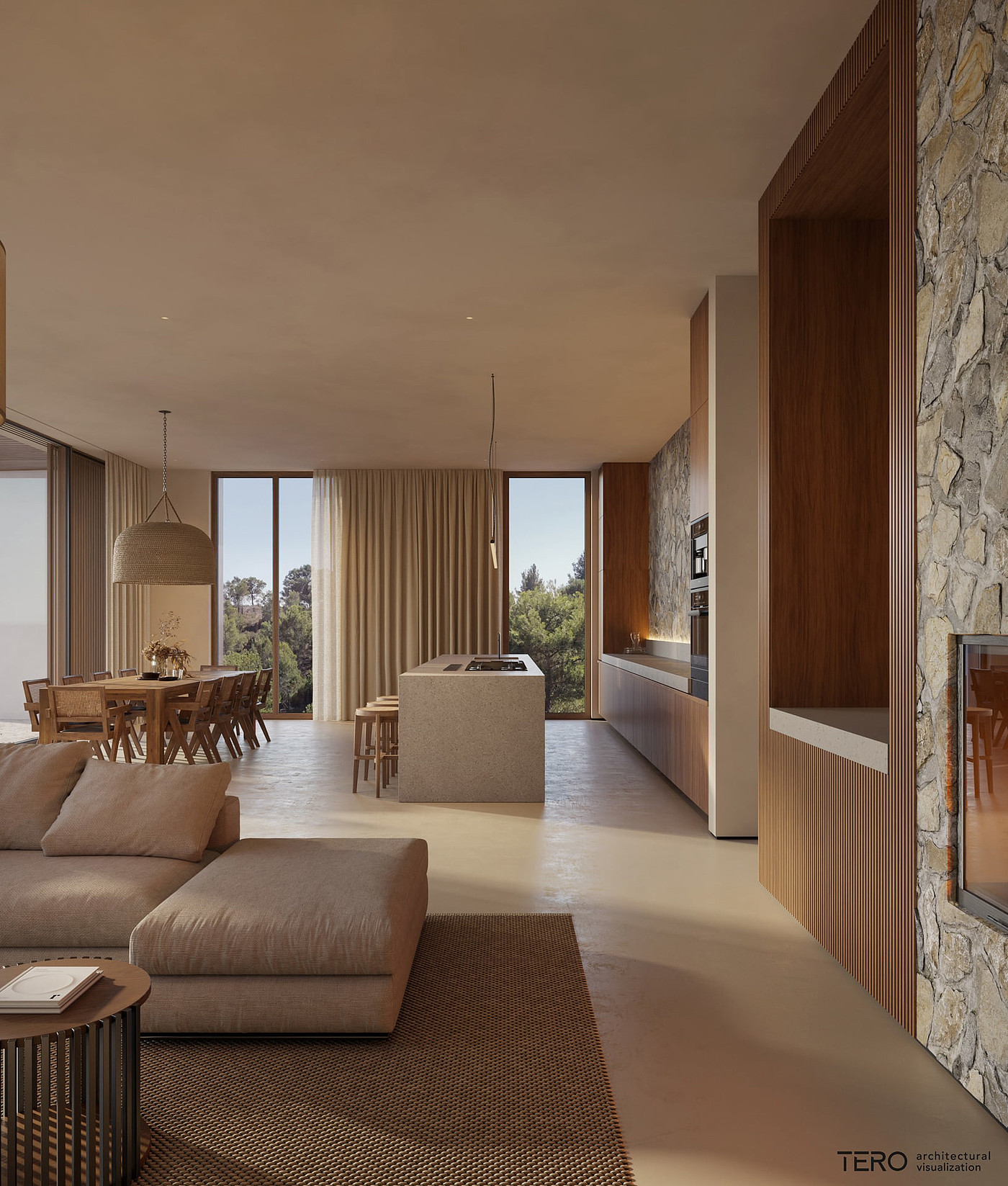 villa，The sun is shining.，natural，Self-feeling，