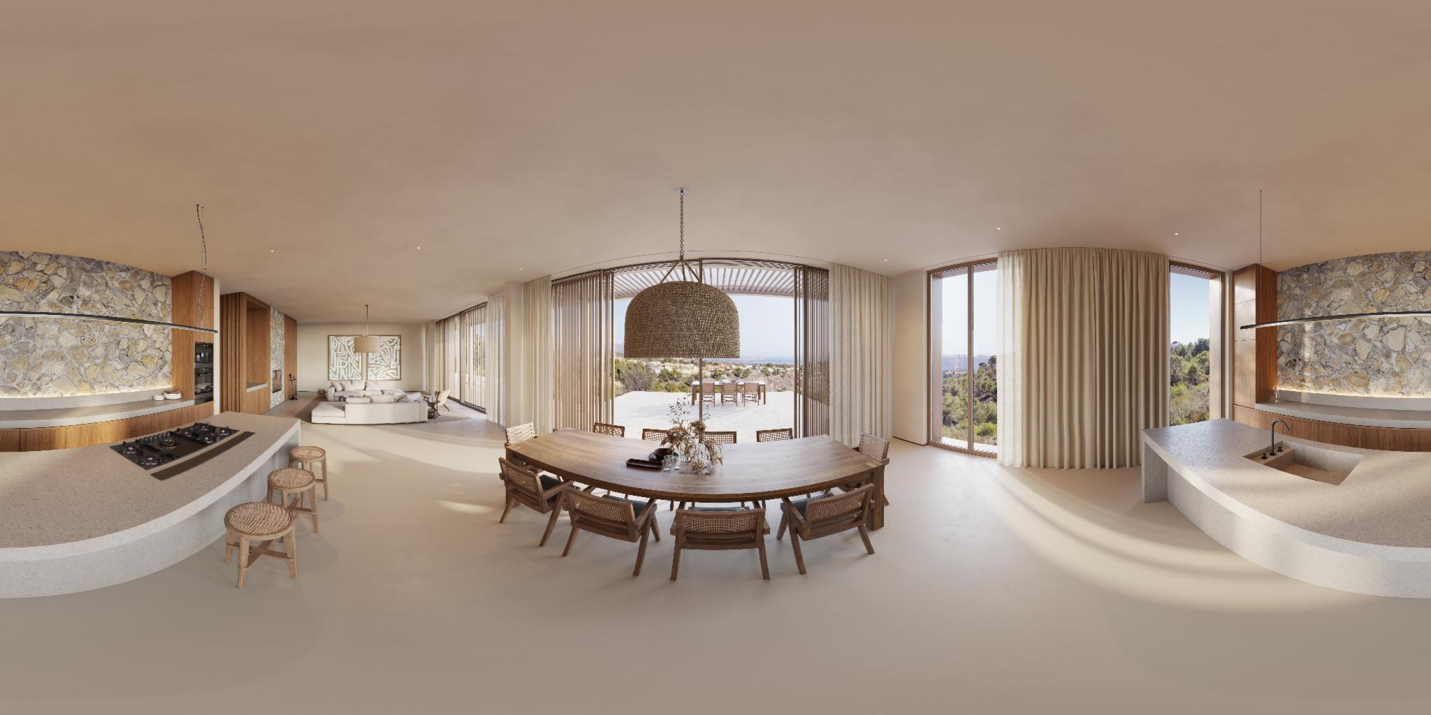 villa，The sun is shining.，natural，Self-feeling，