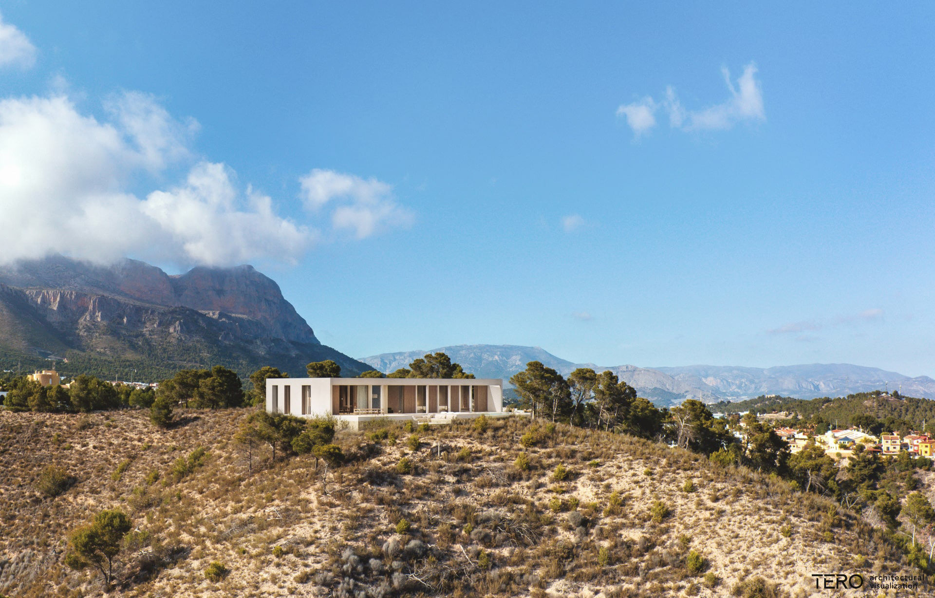 villa，The sun is shining.，natural，Self-feeling，