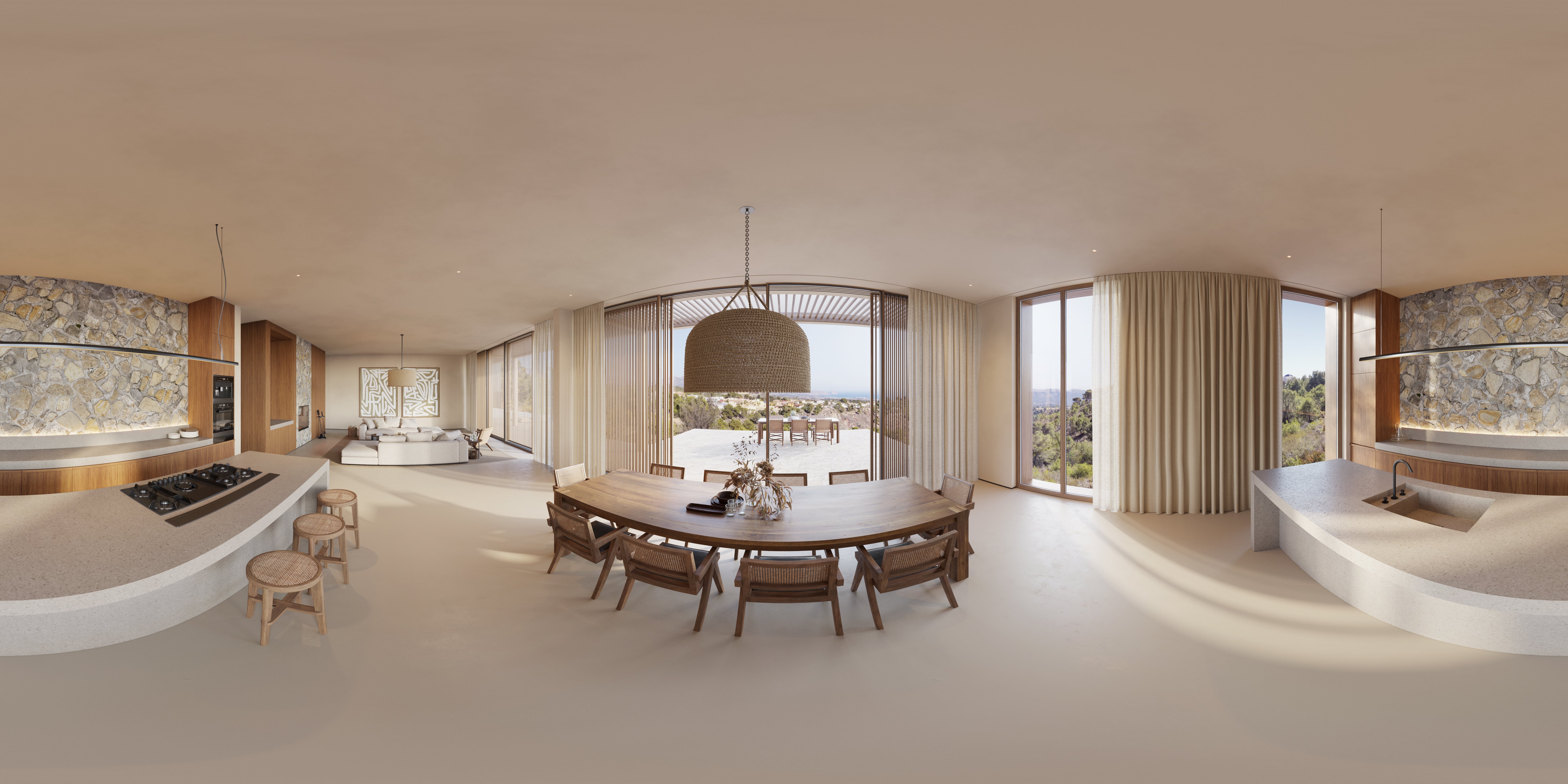 villa，The sun is shining.，natural，Self-feeling，