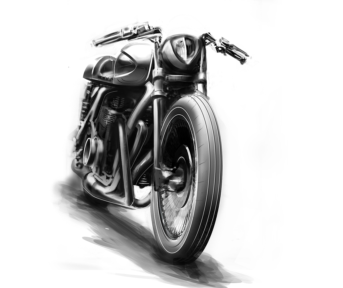 motorcycle，CB750，honda，racing，industrial design，Hand drawn，