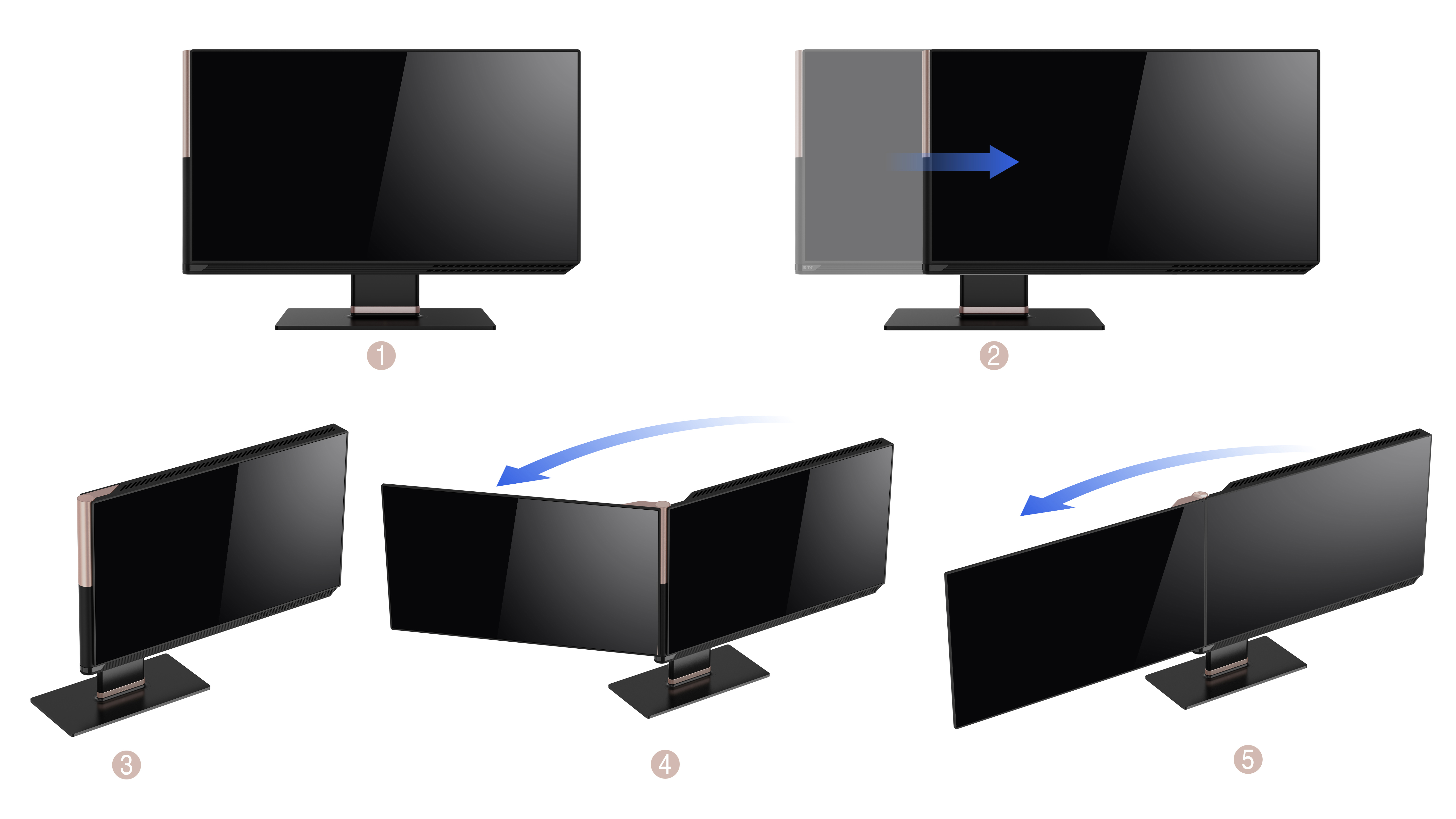 Double-sided screen，household electrical appliances，screen，rotate，rose gold，