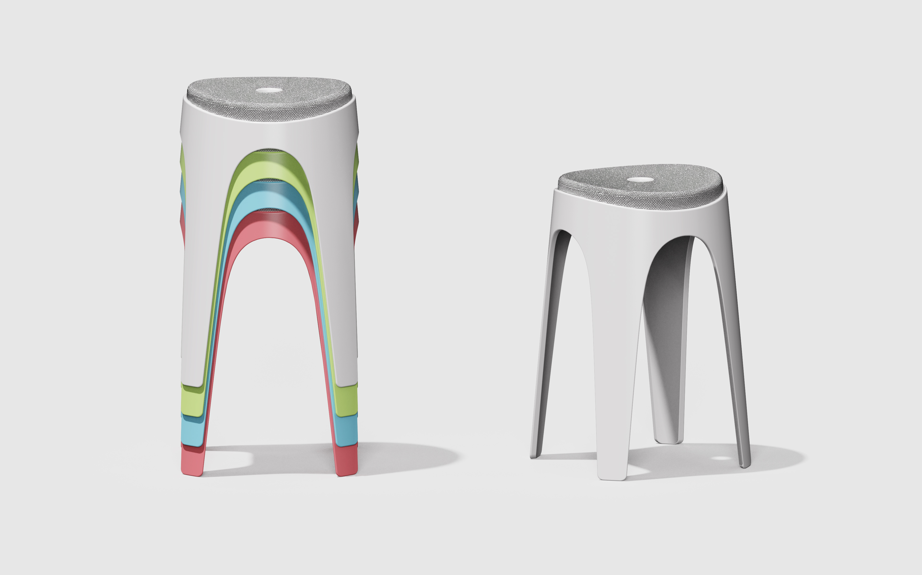 Household products，Appearance design，Plastic stool，product design，