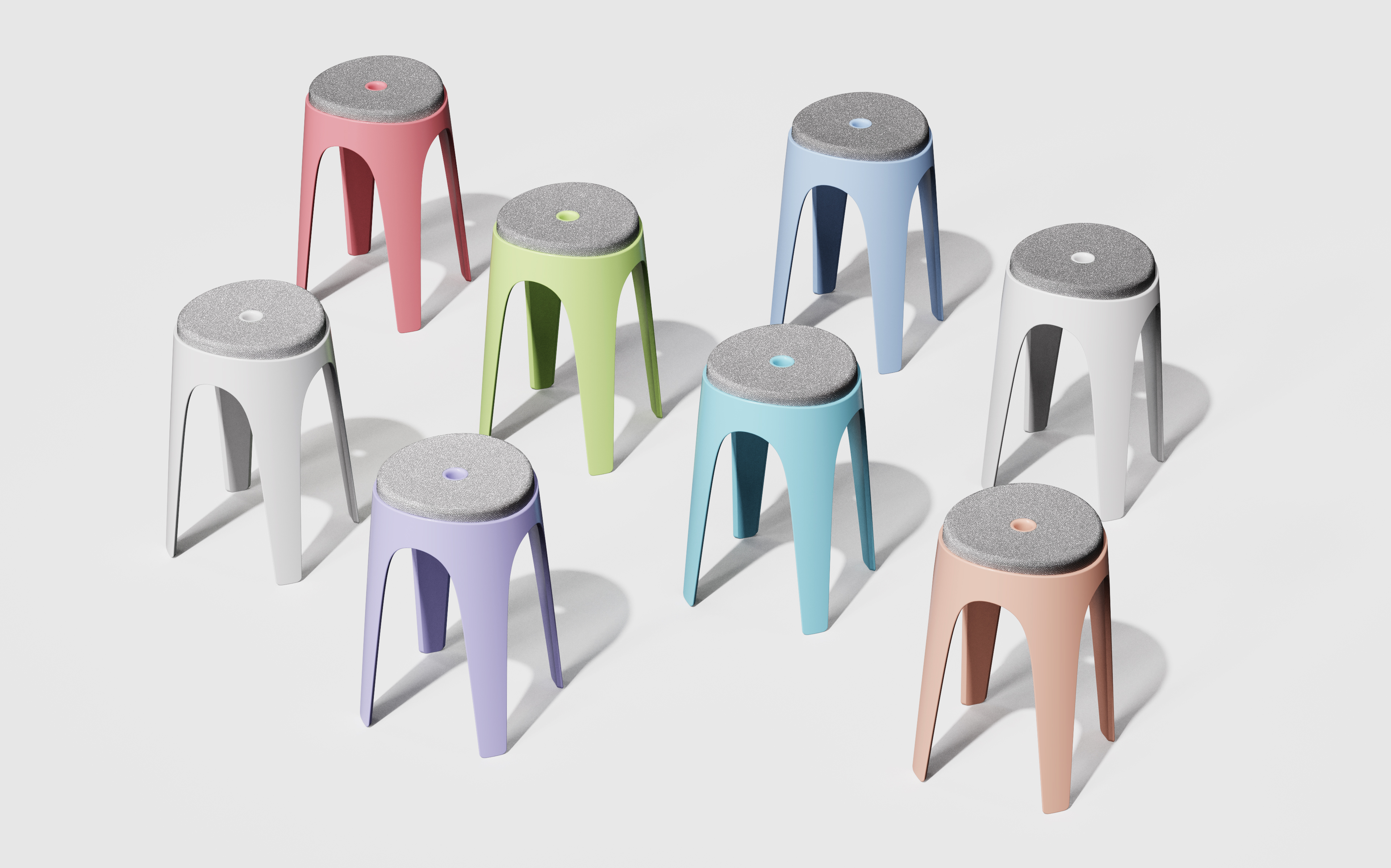Household products，Appearance design，Plastic stool，product design，