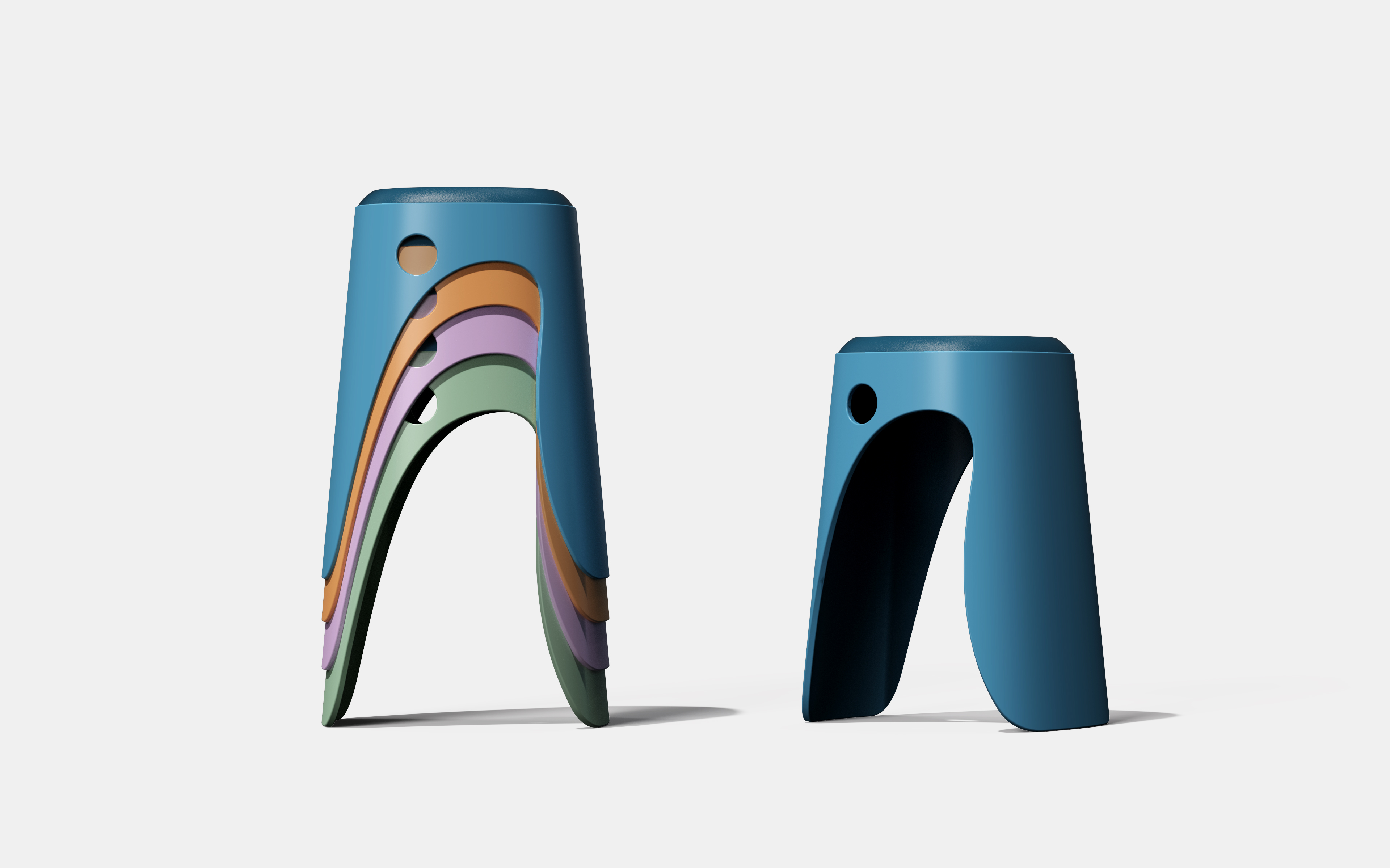 product design，Appearance design，Plastic stool，Household products，