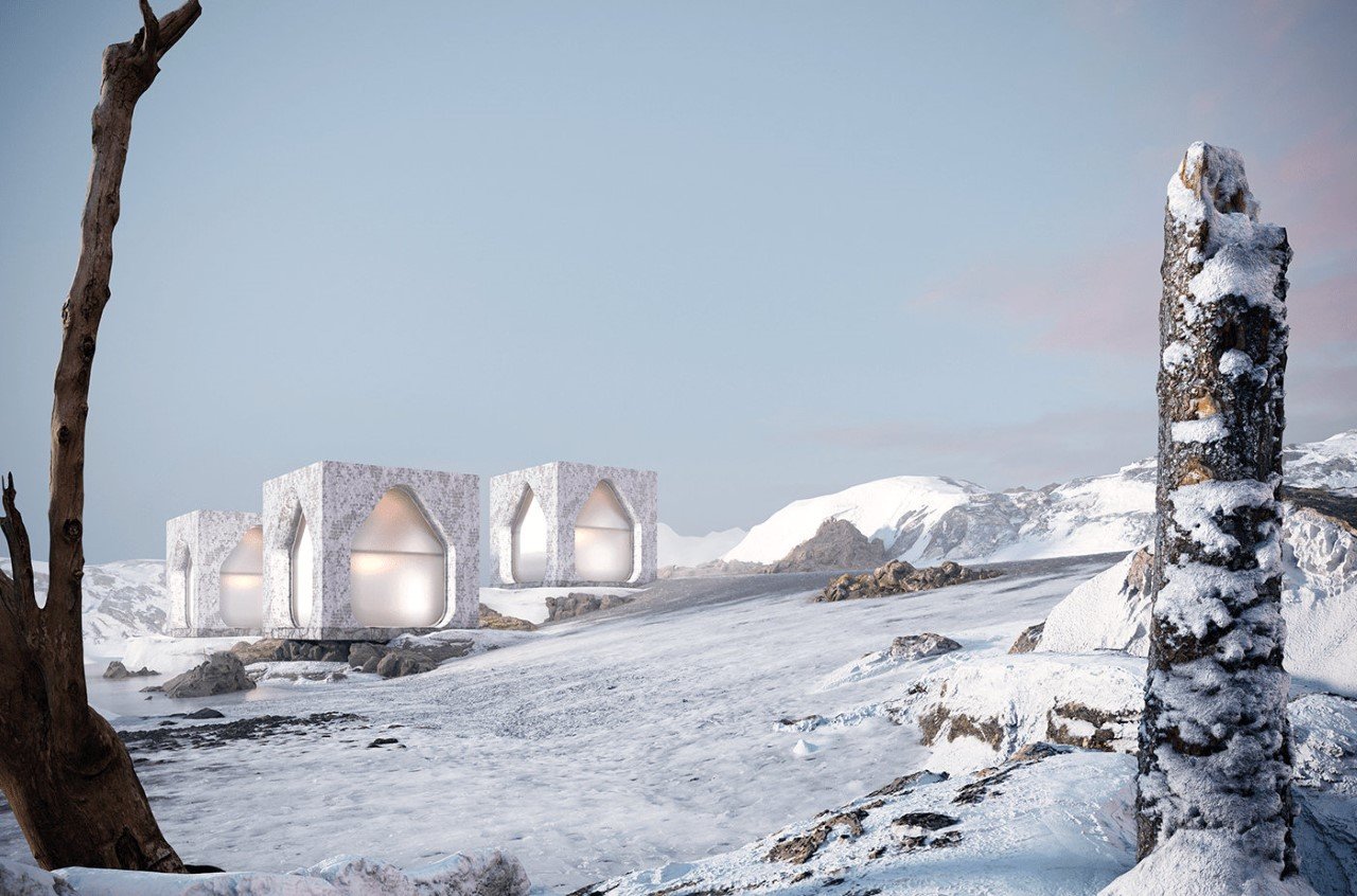 Batyrkhan Bayaliev，Mongolian yurts，concrete，conceptual design，