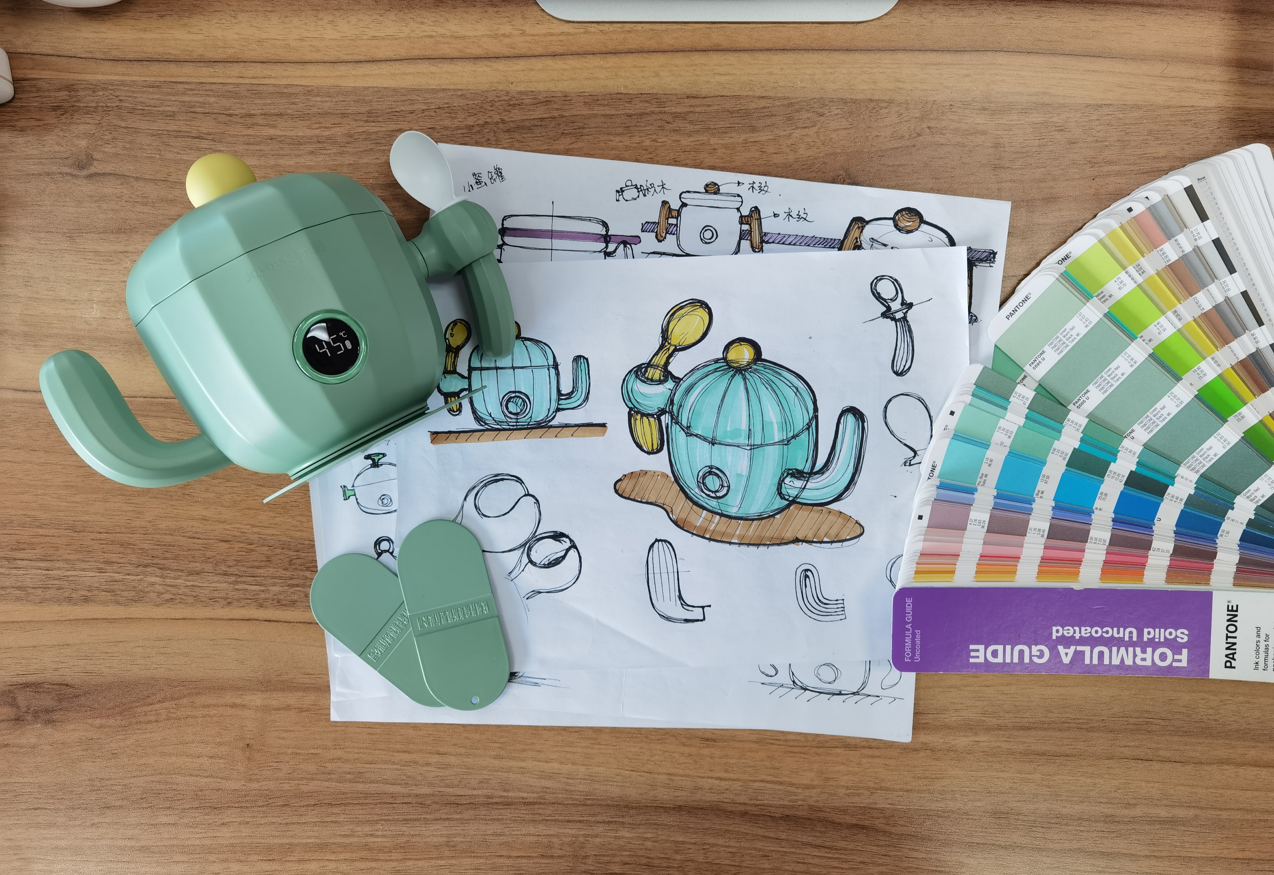 Hand drawn，sketch，cactus，Thermostatic bowl，Auxiliary food bowl，Baby products，