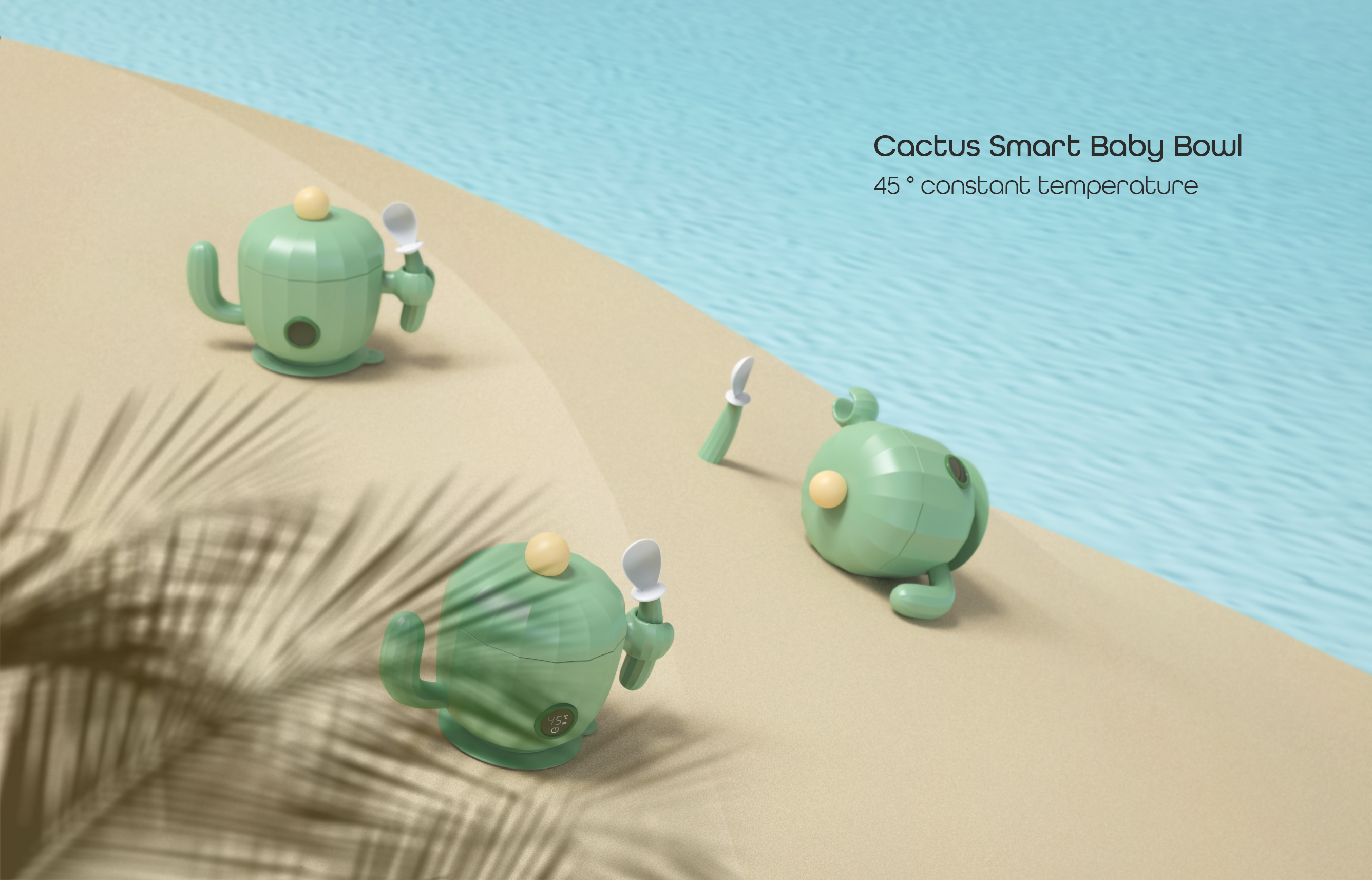 Hand drawn，sketch，cactus，Thermostatic bowl，Auxiliary food bowl，Baby products，