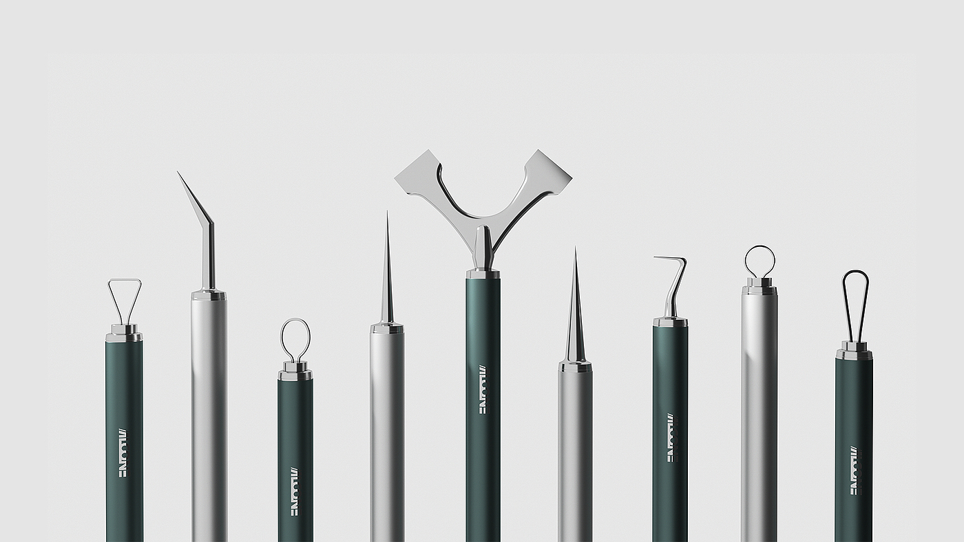 industrial design，product design，C4D rendering，Beauty tools，Detox needle，