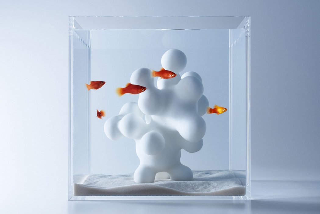 fish tank，Minimalist，waterscape，building structure，