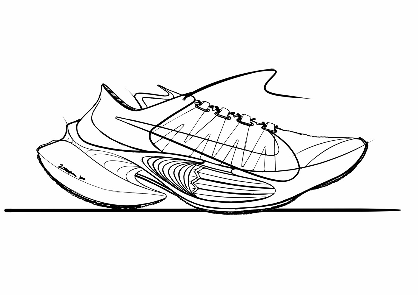 concept，footwear，Nike，sketch，Hand drawn，