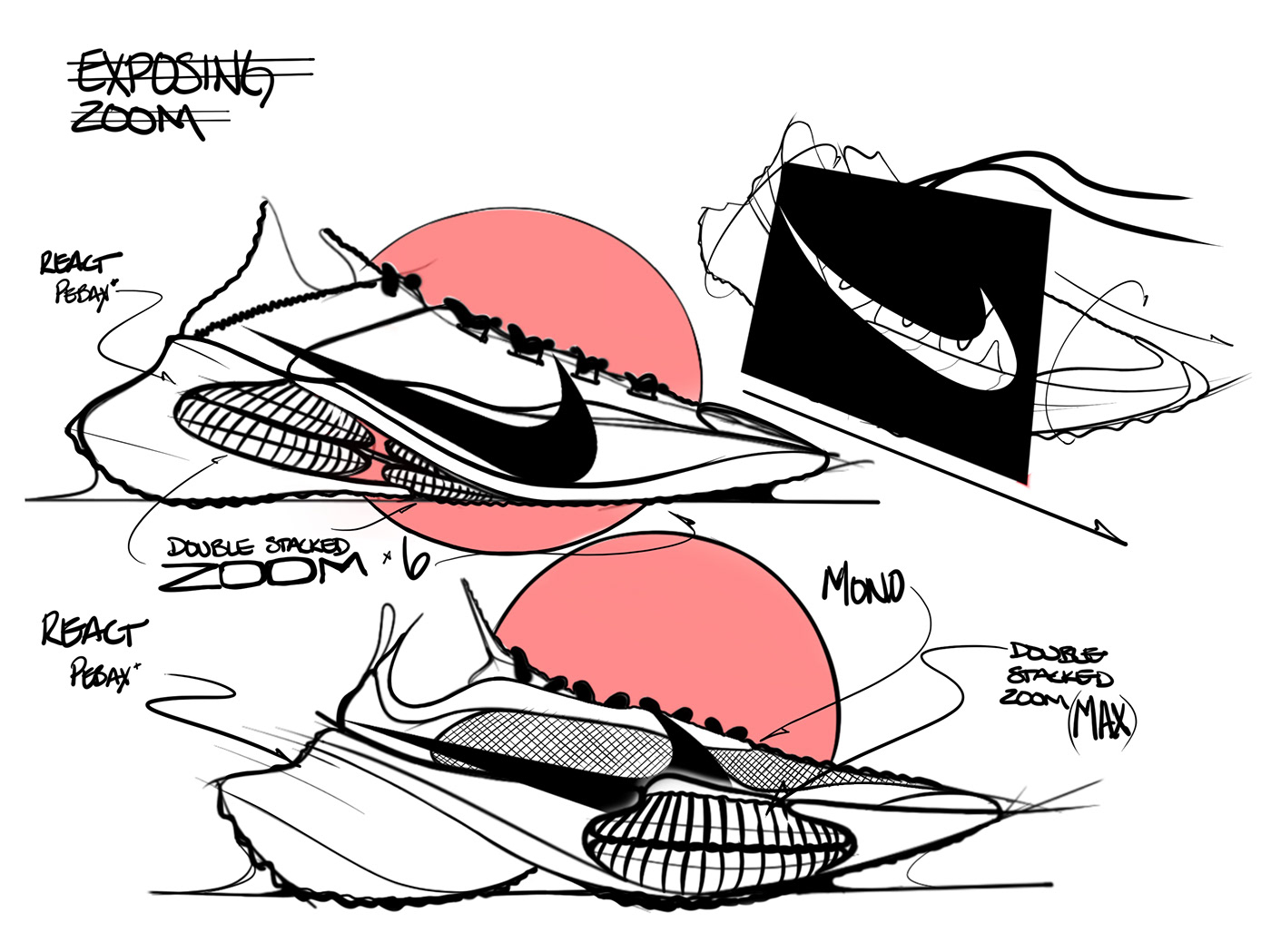 concept，footwear，Nike，sketch，Hand drawn，
