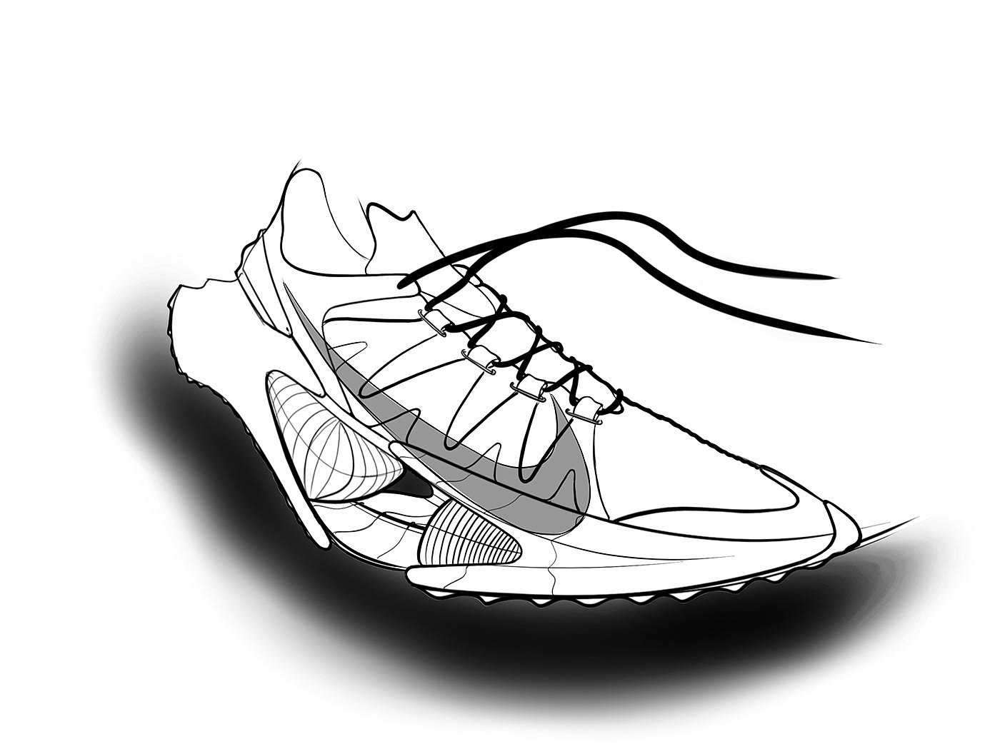 concept，footwear，Nike，sketch，Hand drawn，