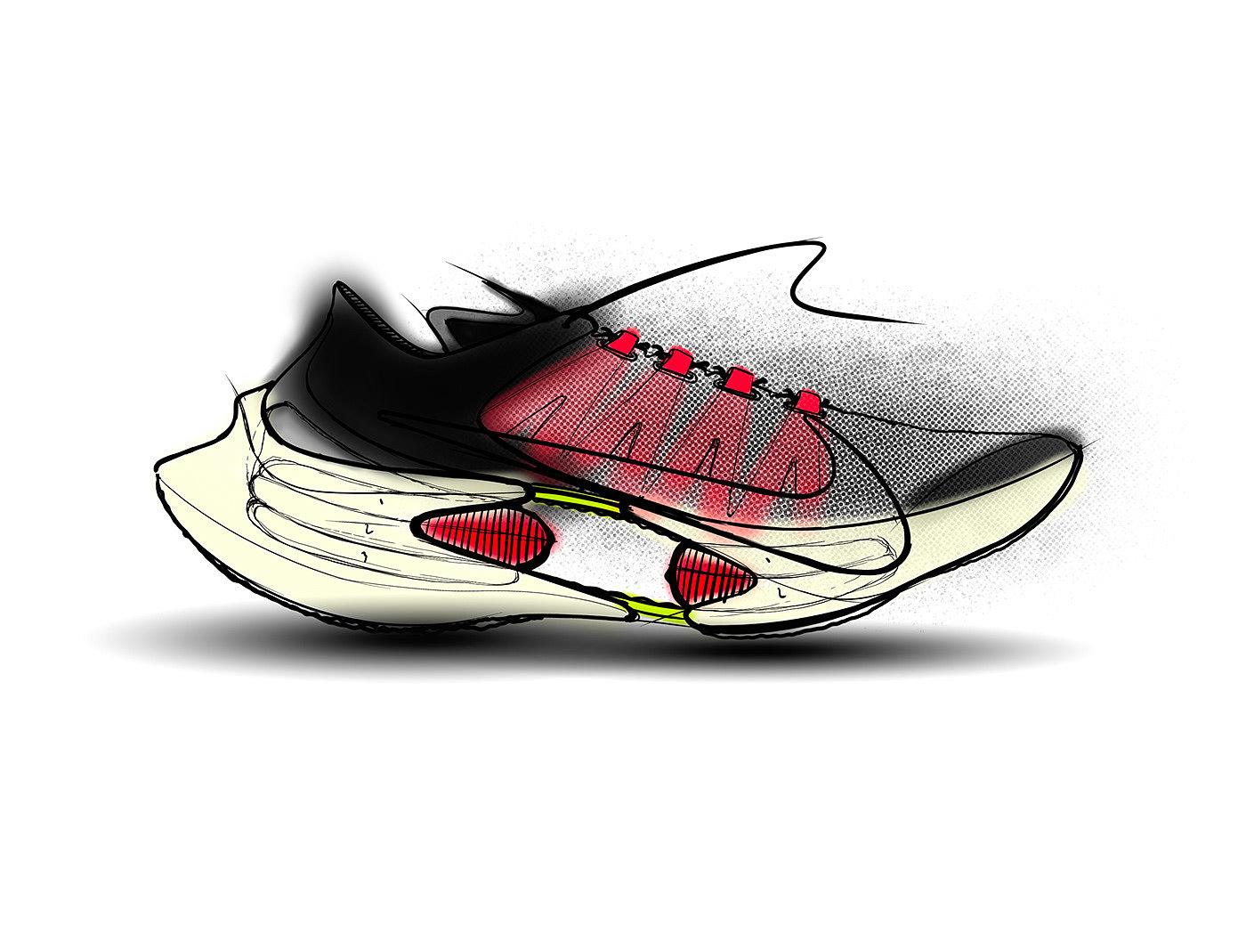 concept，footwear，Nike，sketch，Hand drawn，