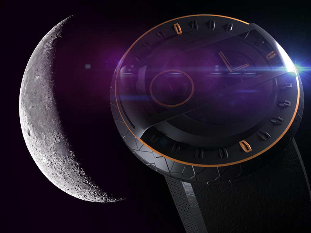 intelligence，Wrist watch，Crescent Black，