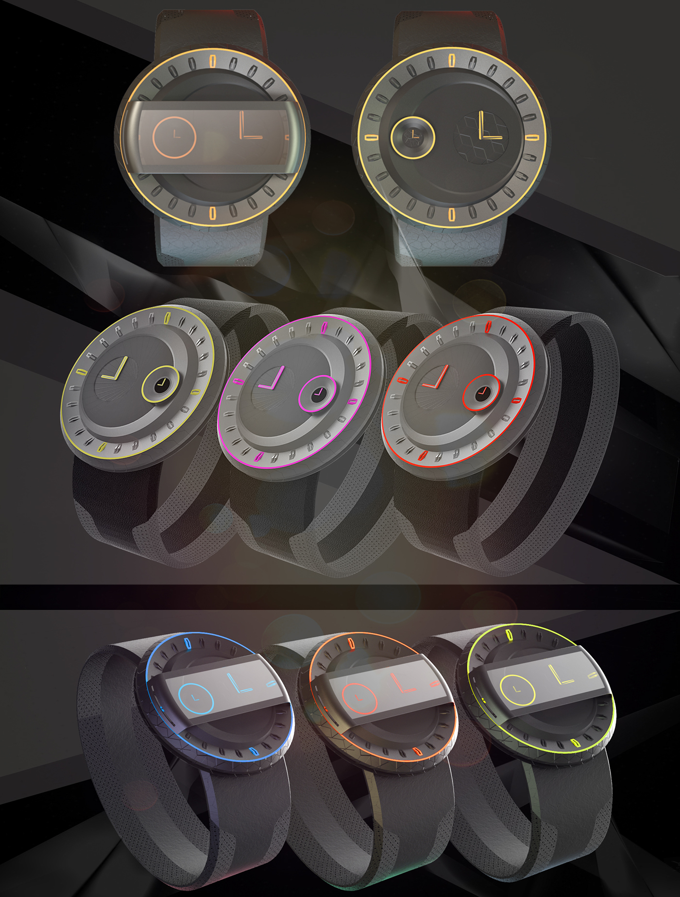 intelligence，Wrist watch，Crescent Black，