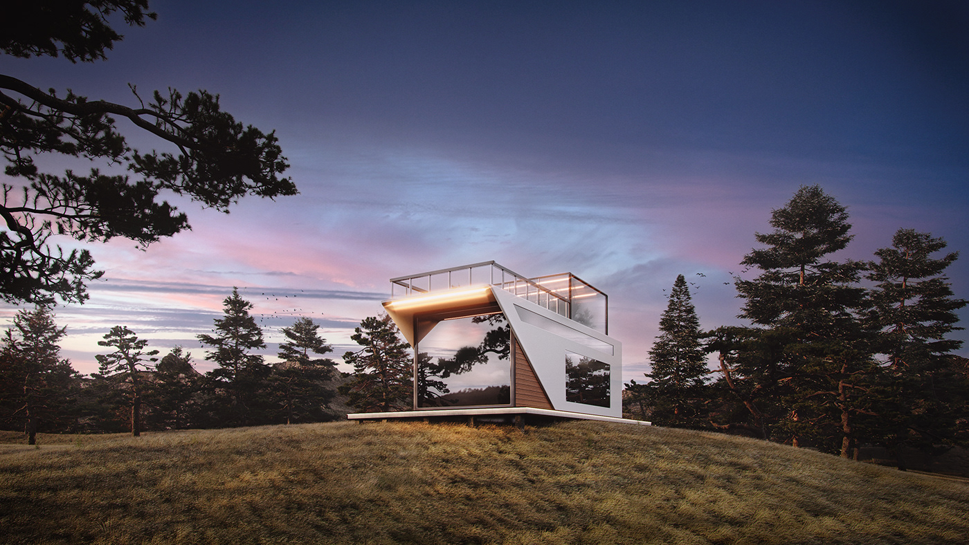 arch，Architecture，concept，future，Modern residence，