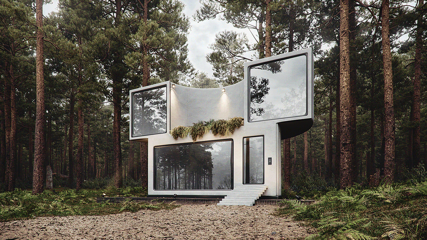 arch，Architecture，concept，future，Modern residence，