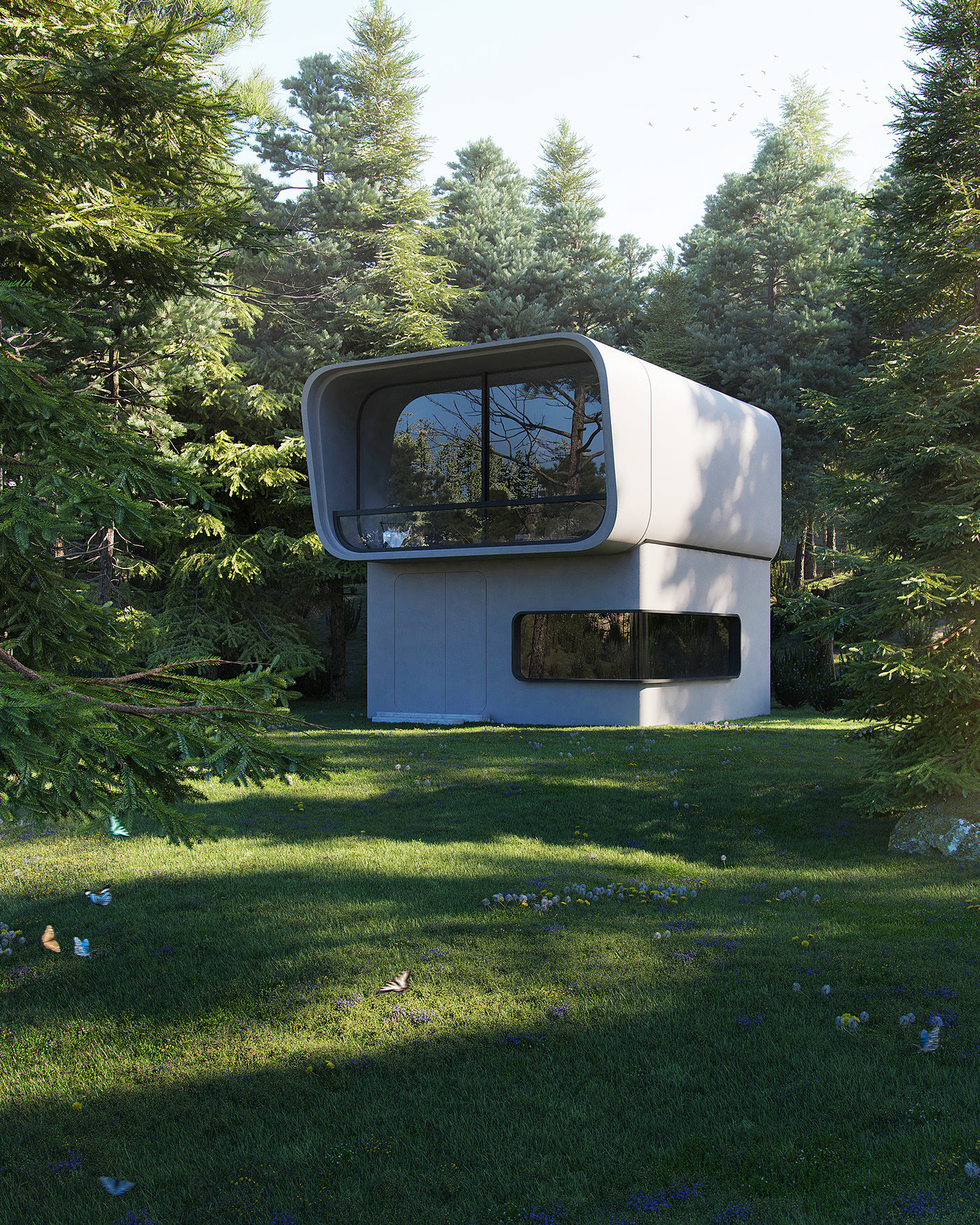 arch，Architecture，concept，future，Modern residence，