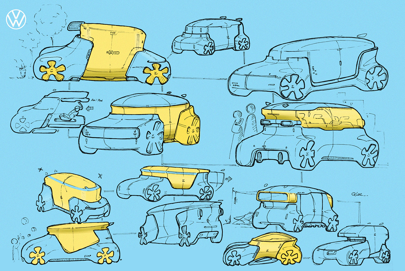 vehicle，Hand drawn，