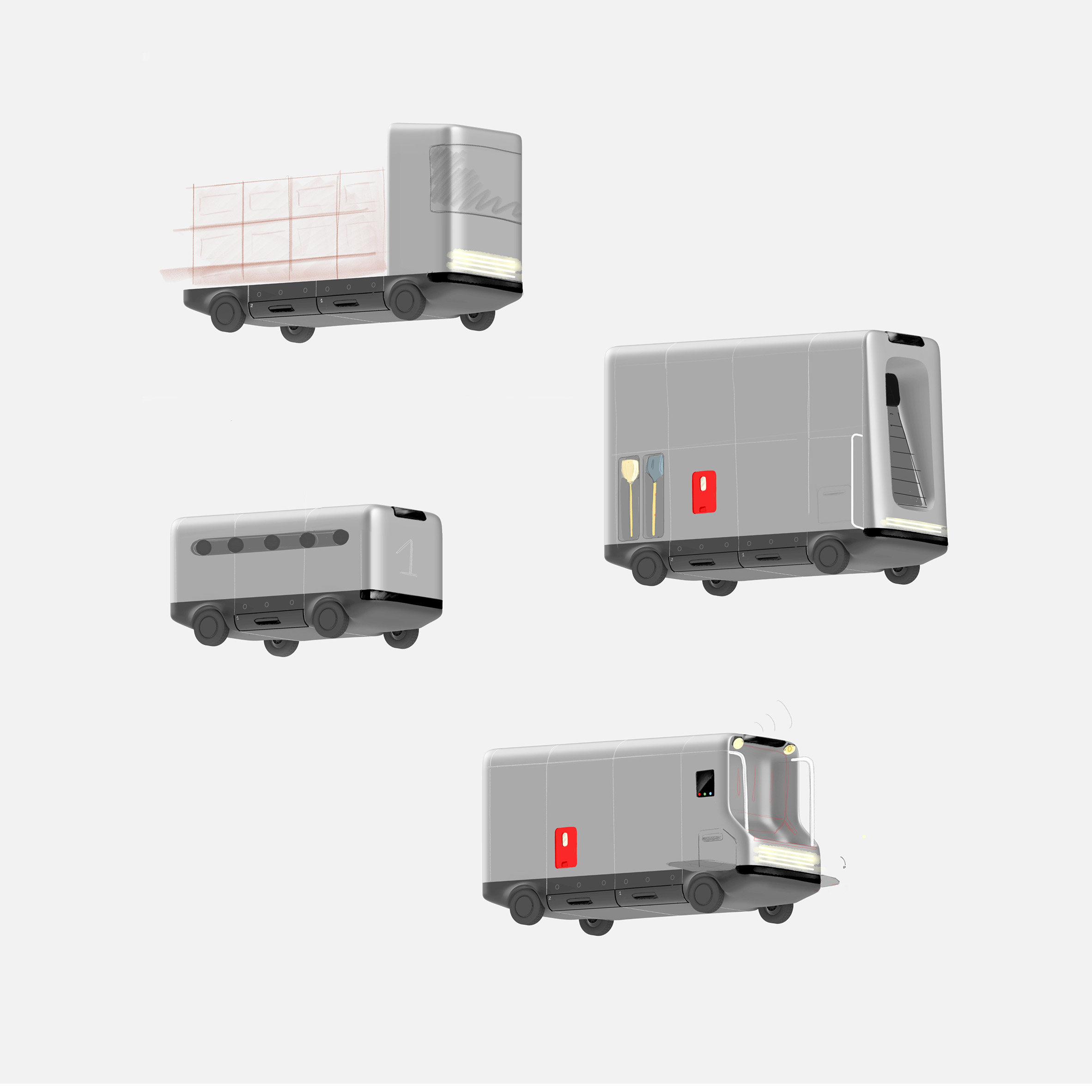 vehicle，Future traffic，Electric，Automatic garbage truck，Paris，conceptual design，