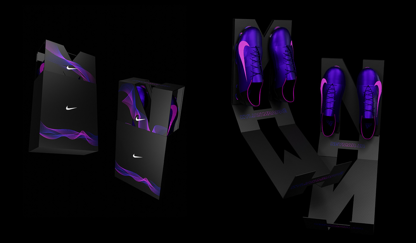 nike，packing design，Soccer shoes，
