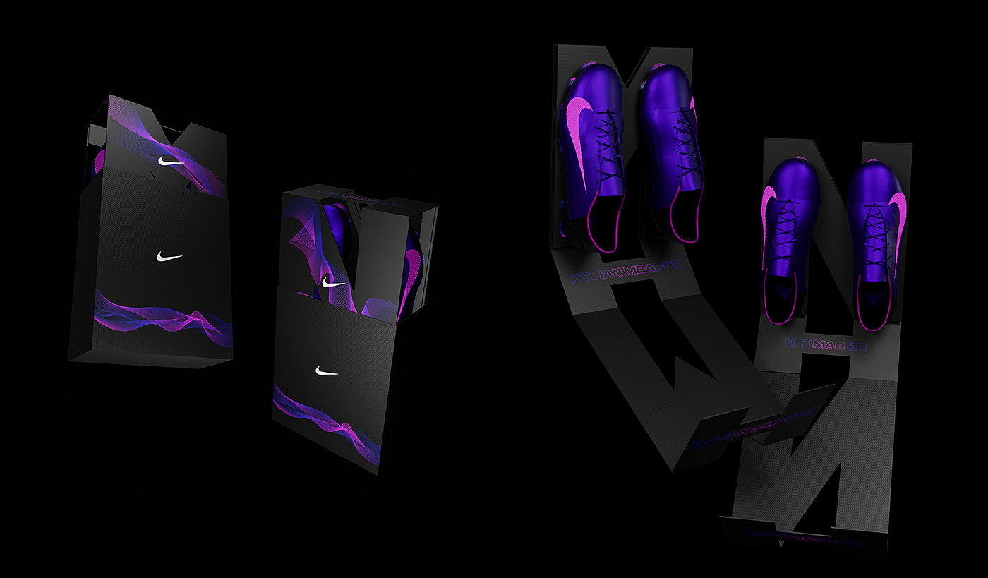 nike，packing design，Soccer shoes，